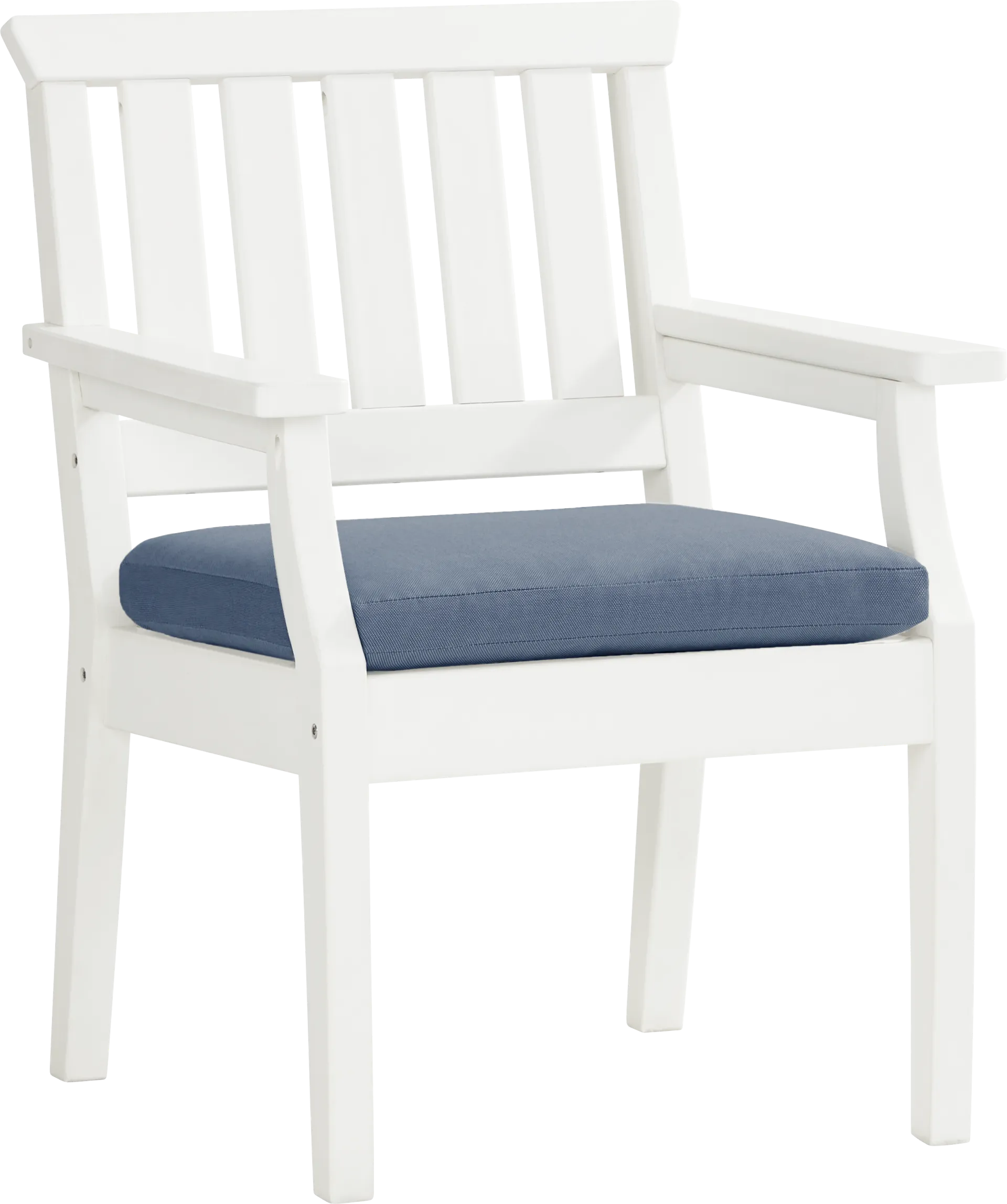 Eastlake White Outdoor Arm Chair with Blueberry Cushion - Image 2