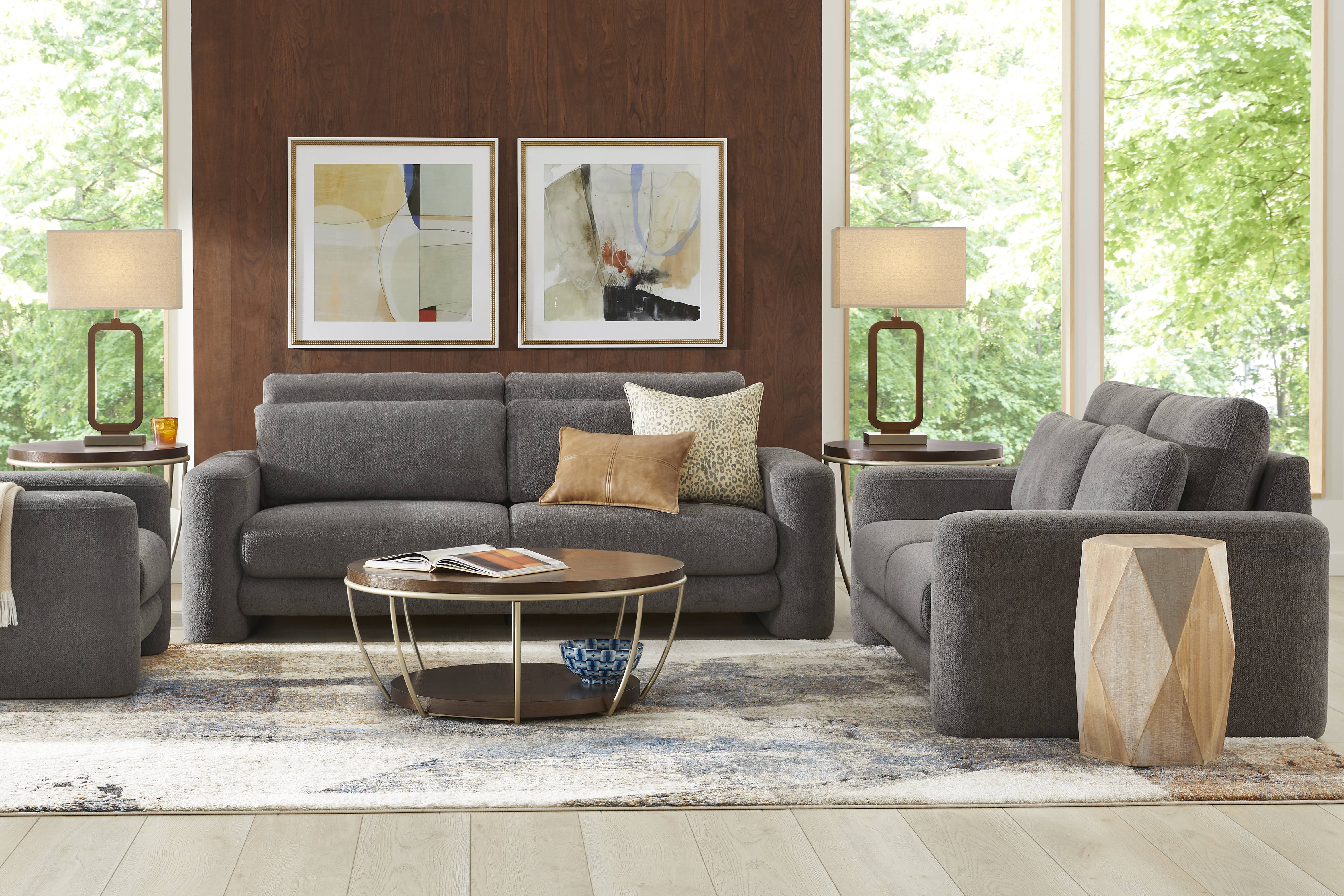 Newton Charcoal 2 Pc Living Room - Thumbnail - Image 1
