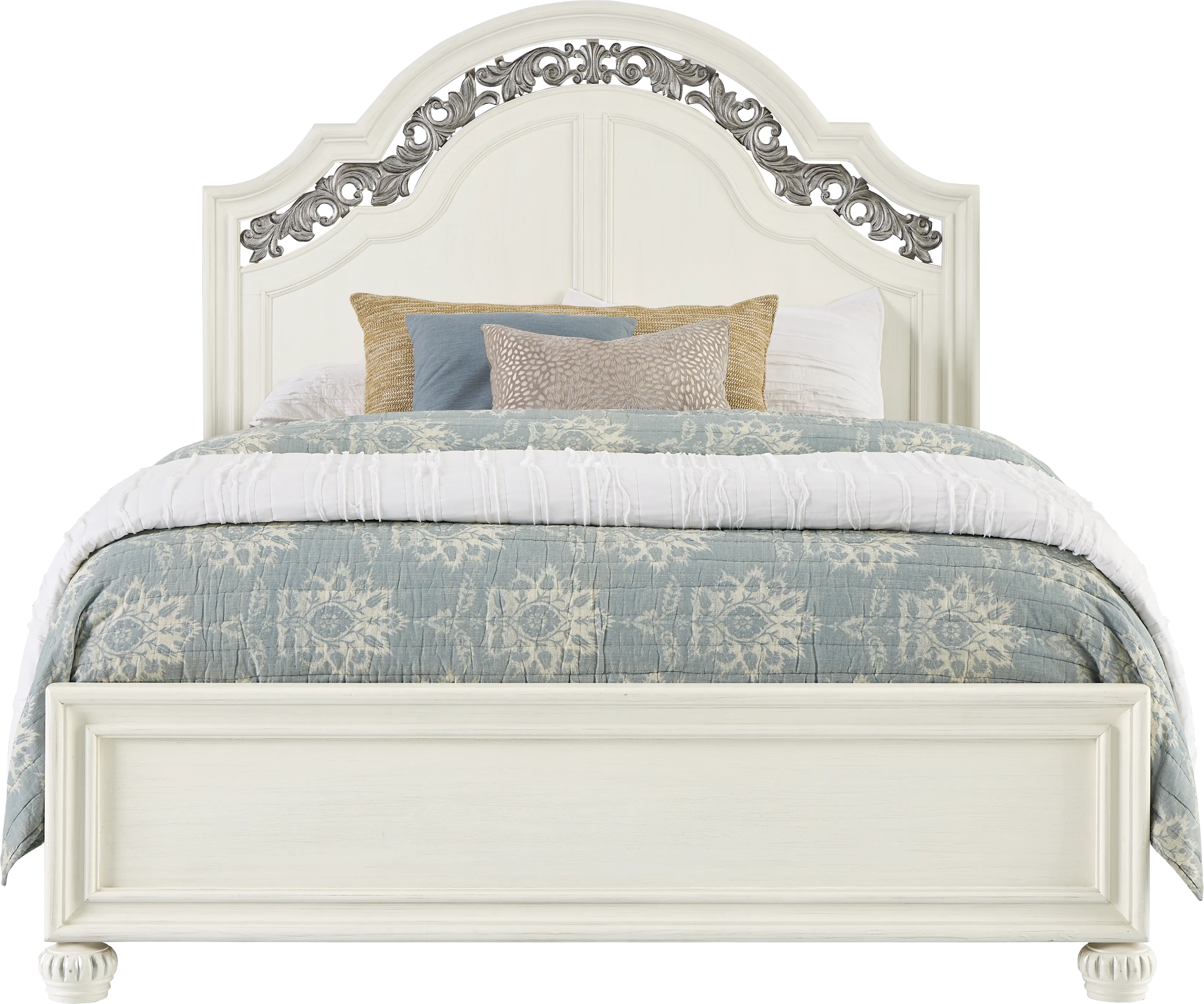 Augustine White 5 Pc Queen Arched Panel Bedroom - Thumbnail - Image 2