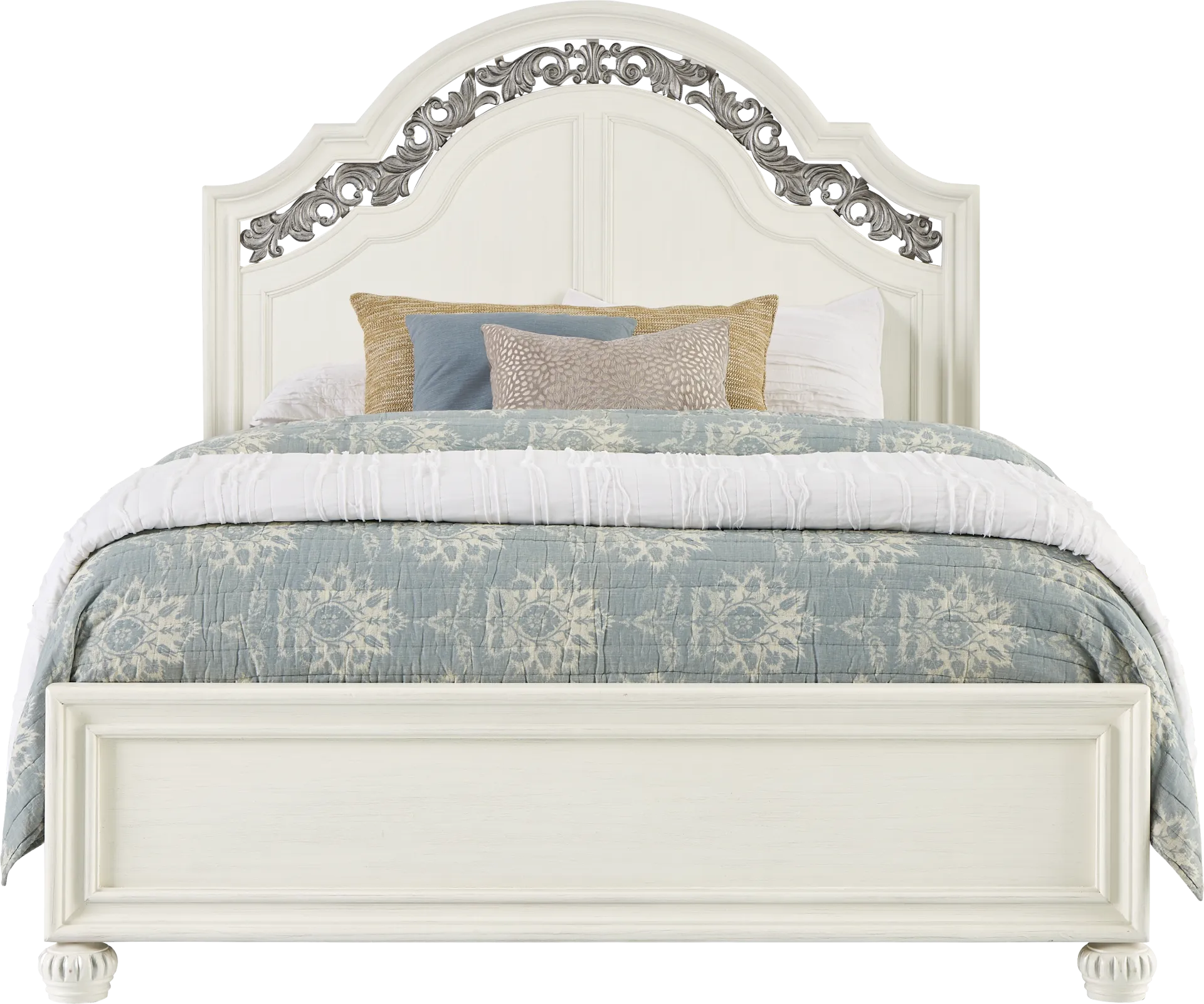 Augustine White 5 Pc Queen Arched Panel Bedroom - Image 2