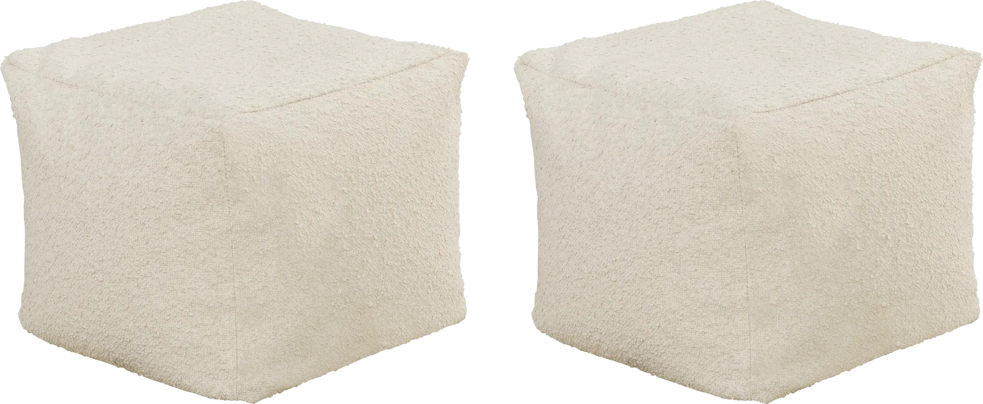 Pall Ivory Outdoor Poufs, Set of Two