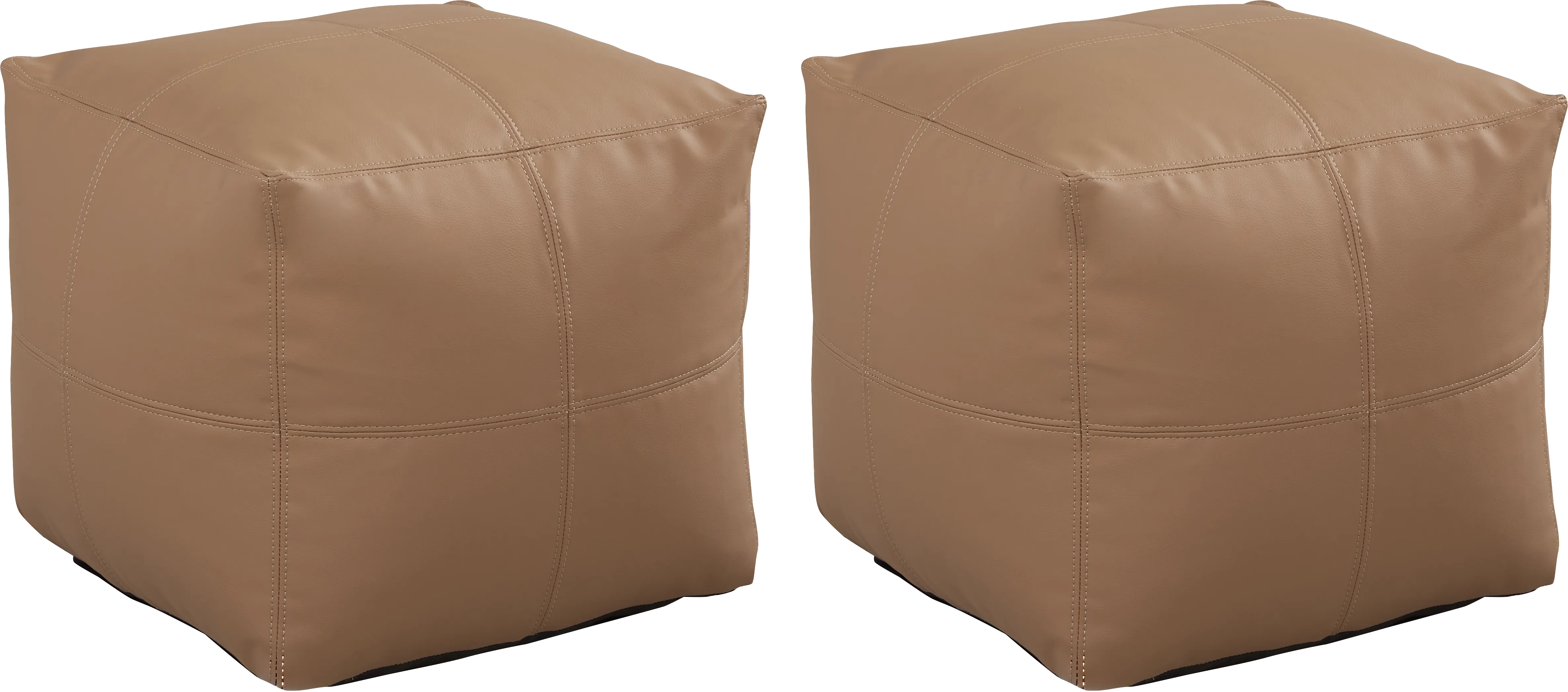 Pall Caramel Outdoor Poufs, Set of Two - Thumbnail - Image 1