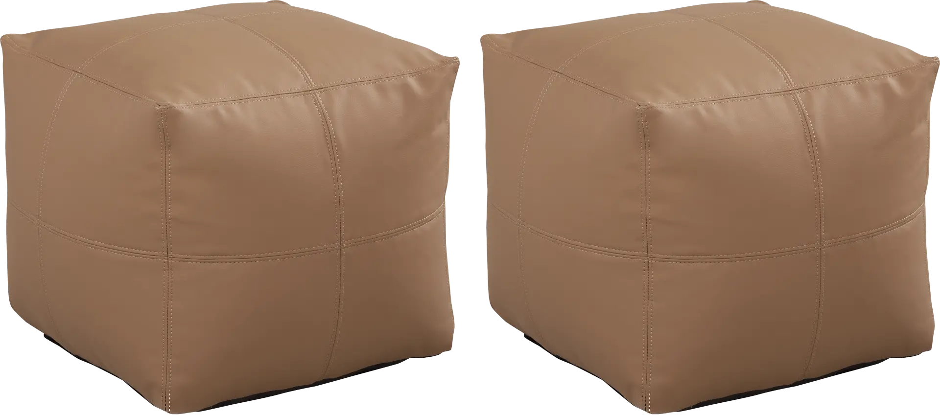 Pall Caramel Outdoor Poufs, Set of Two