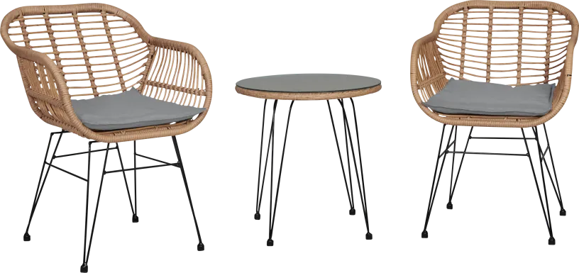 Brahmay Gray 3 Pc Chat Set