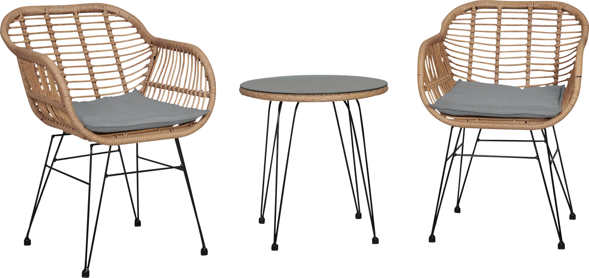 Brahmay Gray 3 Pc Chat Set - Image 1