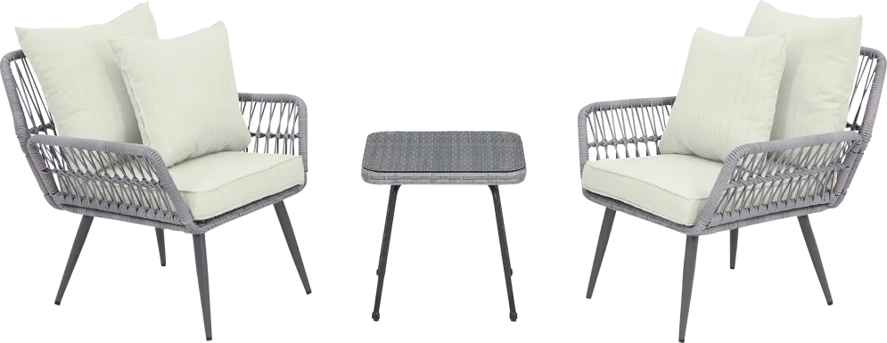 Charolaisy Cream 3 Pc Chat Set