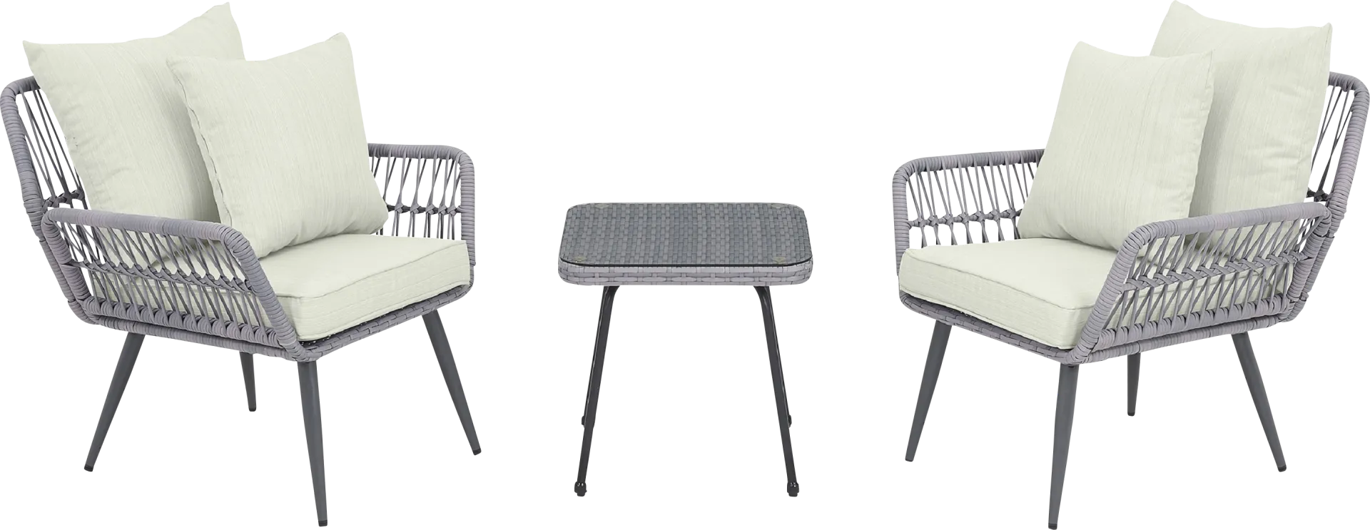 Charolaisy Cream 3 Pc Chat Set