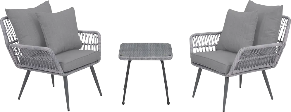 Charolaisy Gray 3 Pc Chat Set