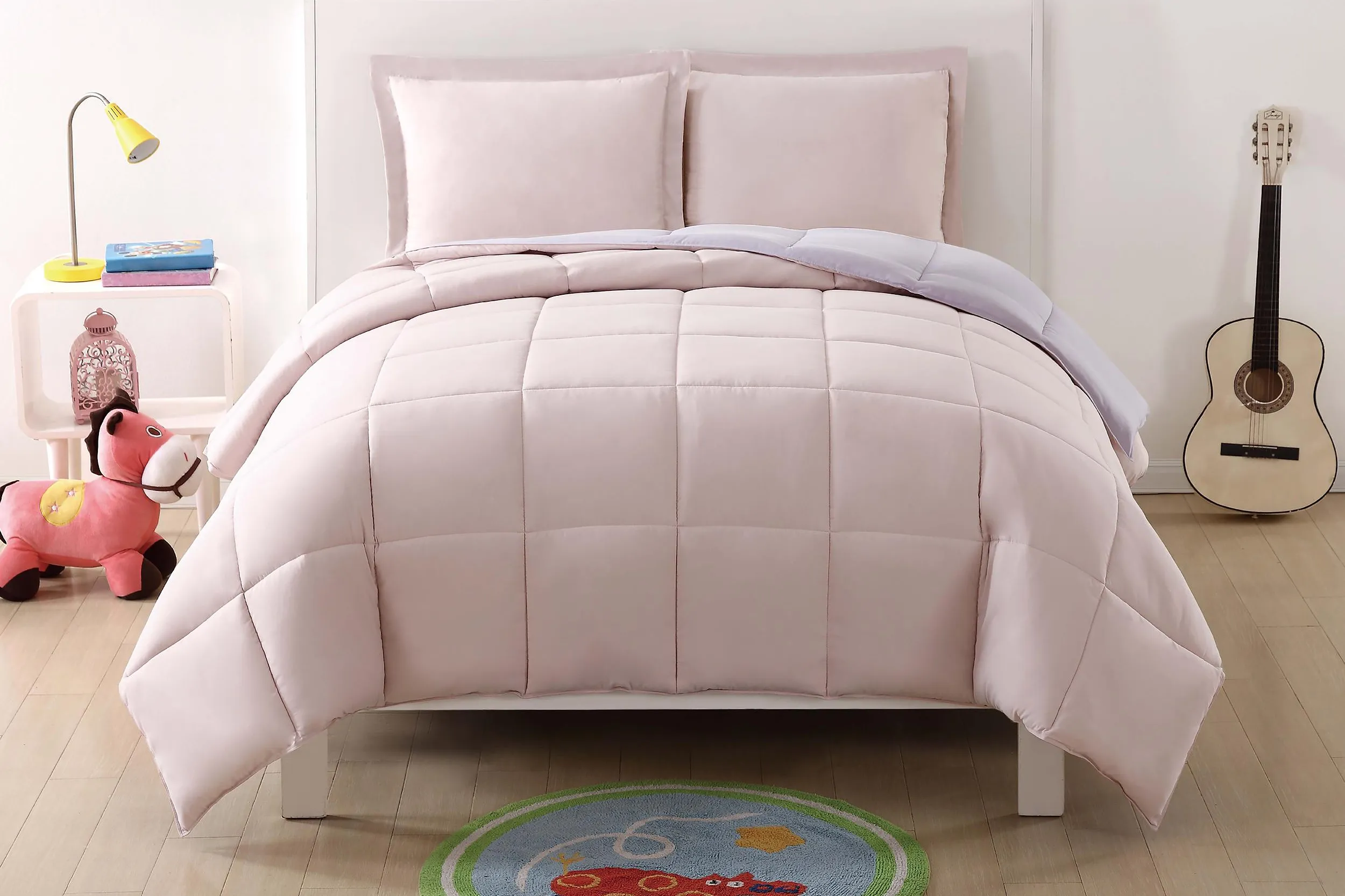 Kids Boyette Blush/Lavender Twin Comforter Set - Thumbnail - Image 2