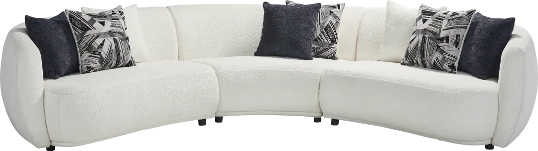 Soho Avenue White 3 Pc Sectional