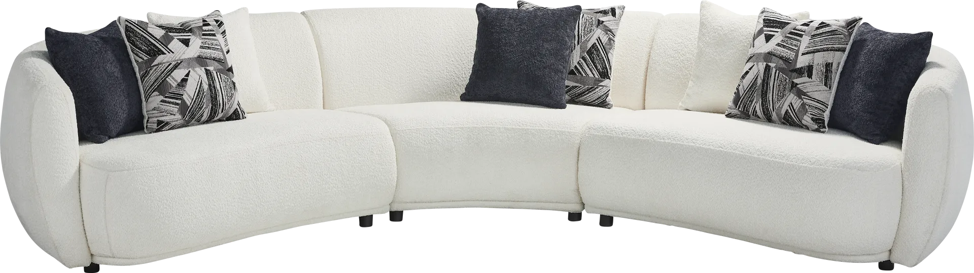 Soho Avenue White 3 Pc Sectional - Image 1