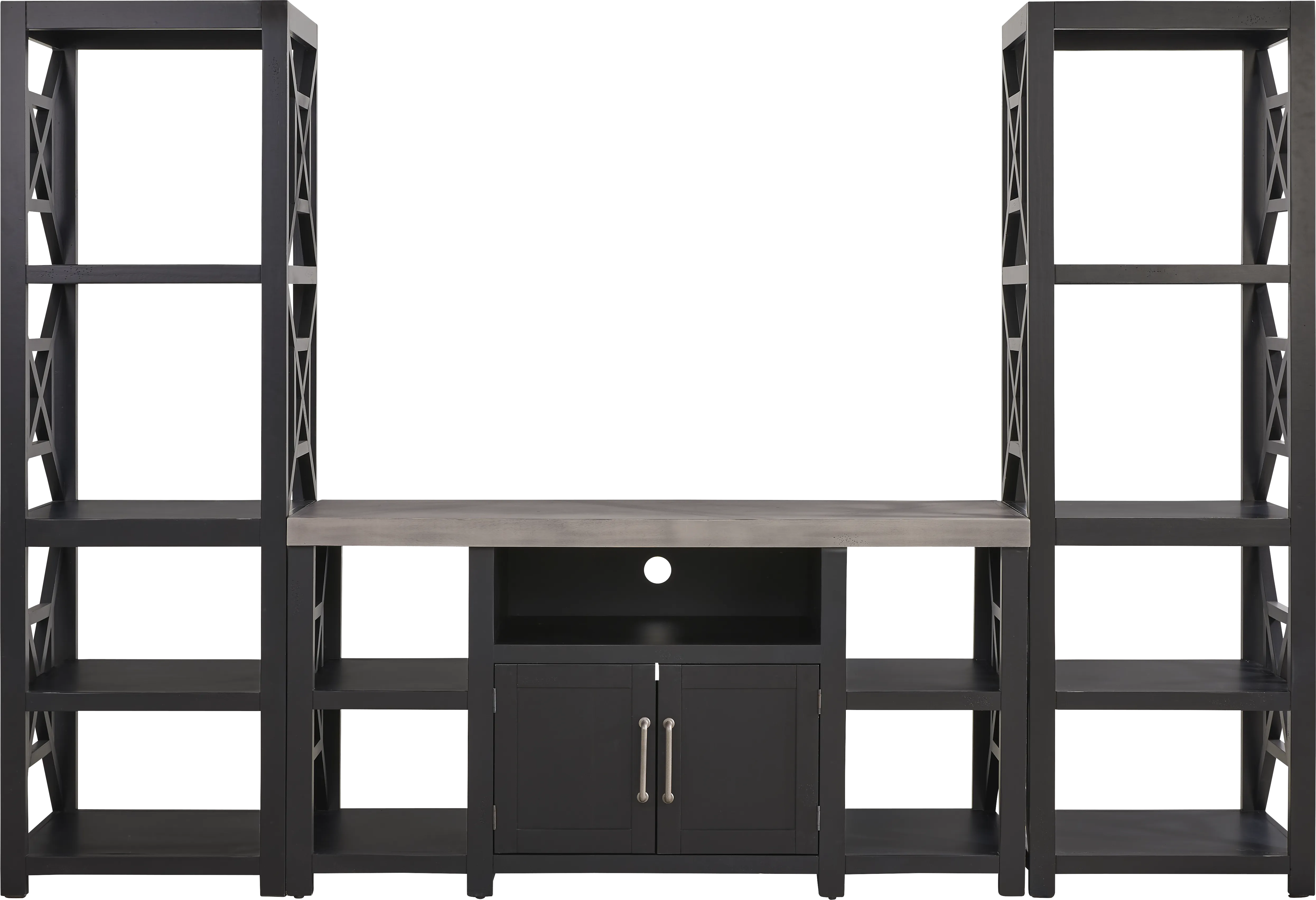 Danusa II Black 3 Pc Wall Unit with 62 in. Console - Thumbnail - Image 1