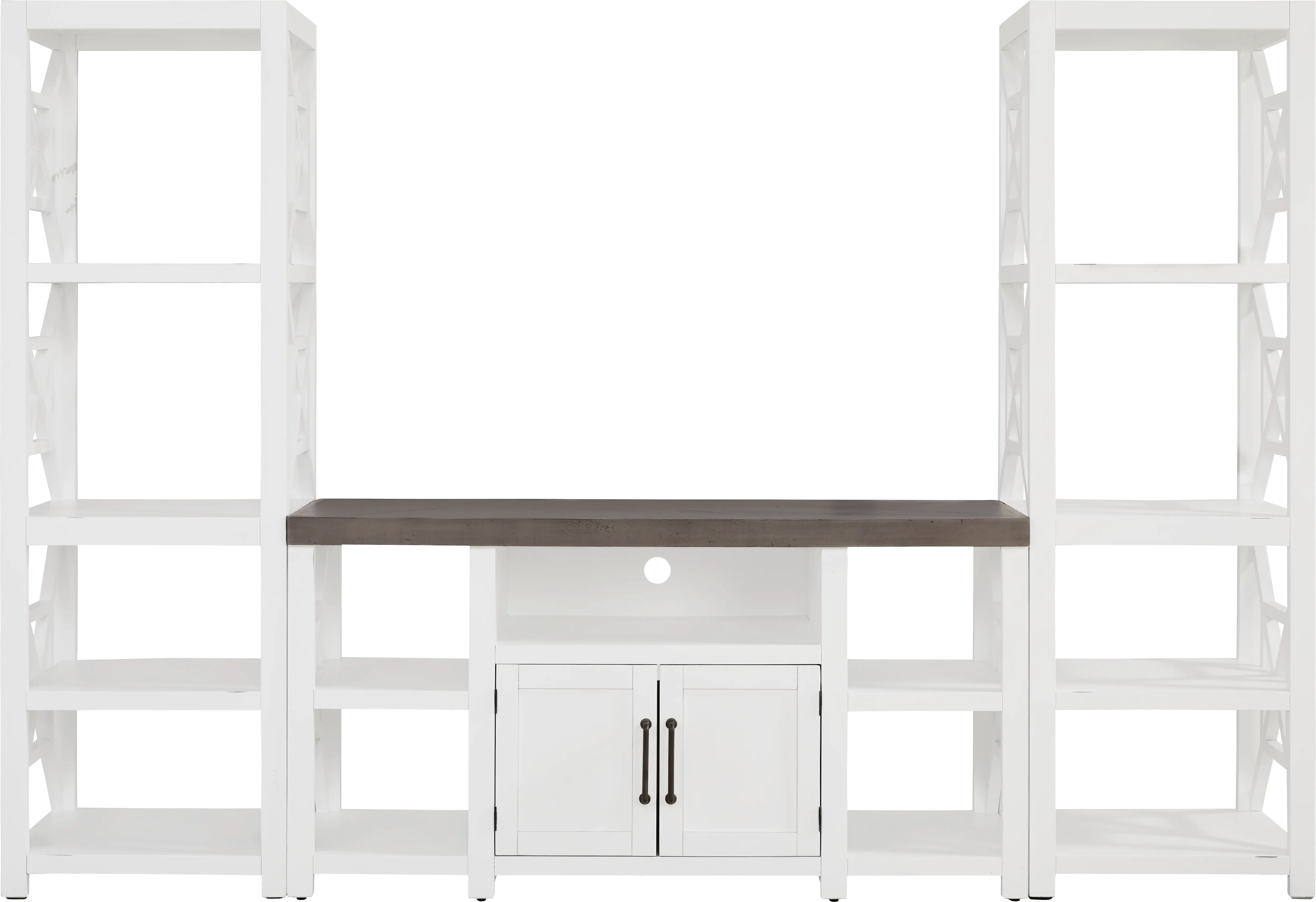 Danusa II White 3 Pc Wall Unit with 62 in. Console - Thumbnail - Image 1