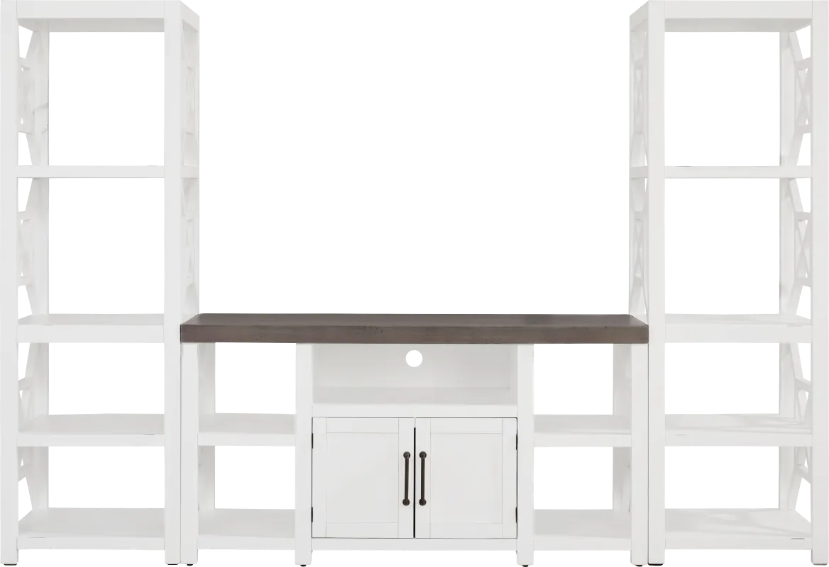 Danusa II White 3 Pc Wall Unit with 62 in. Console
