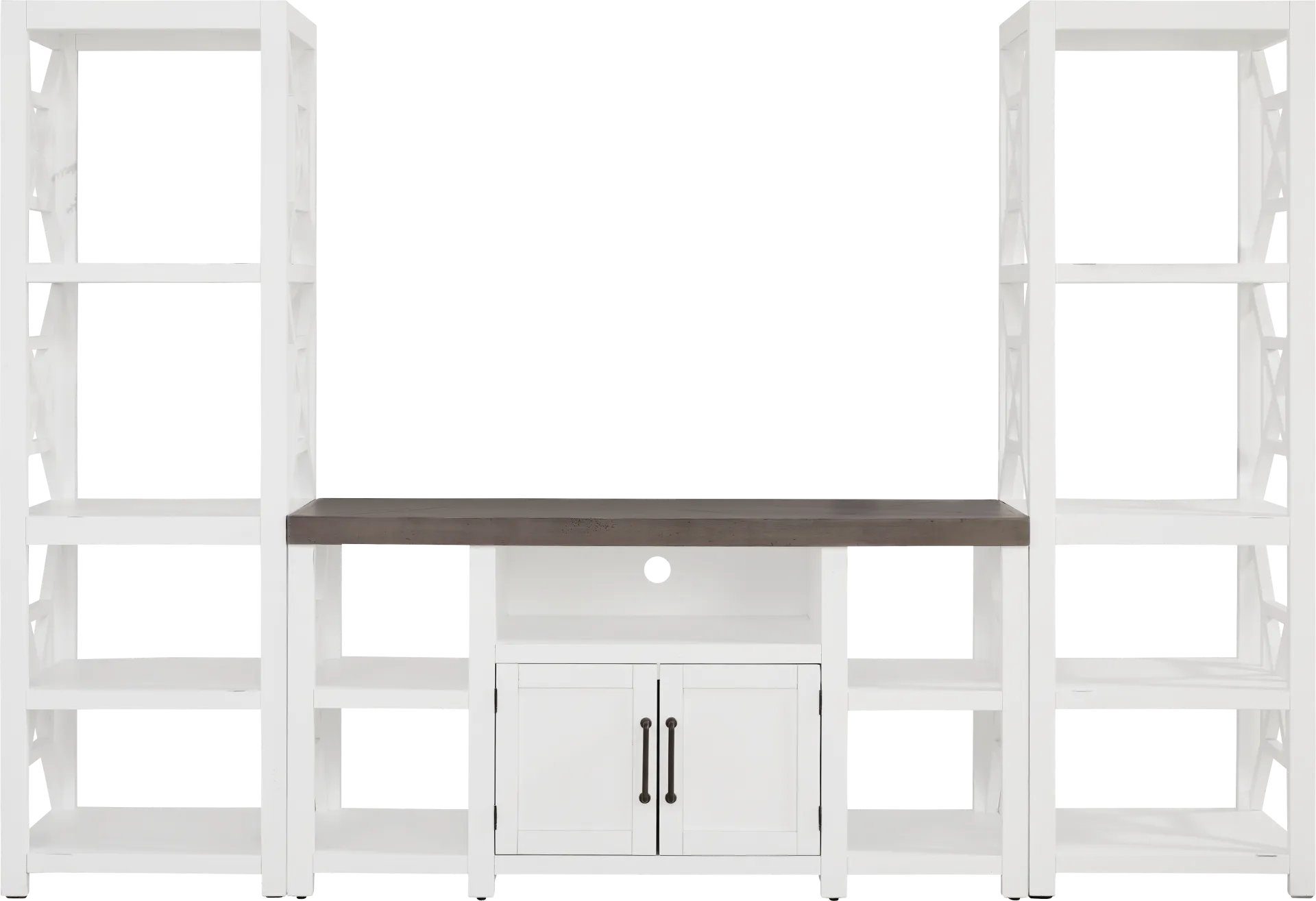 Danusa II White 3 Pc Wall Unit with 62 in. Console - Image 1