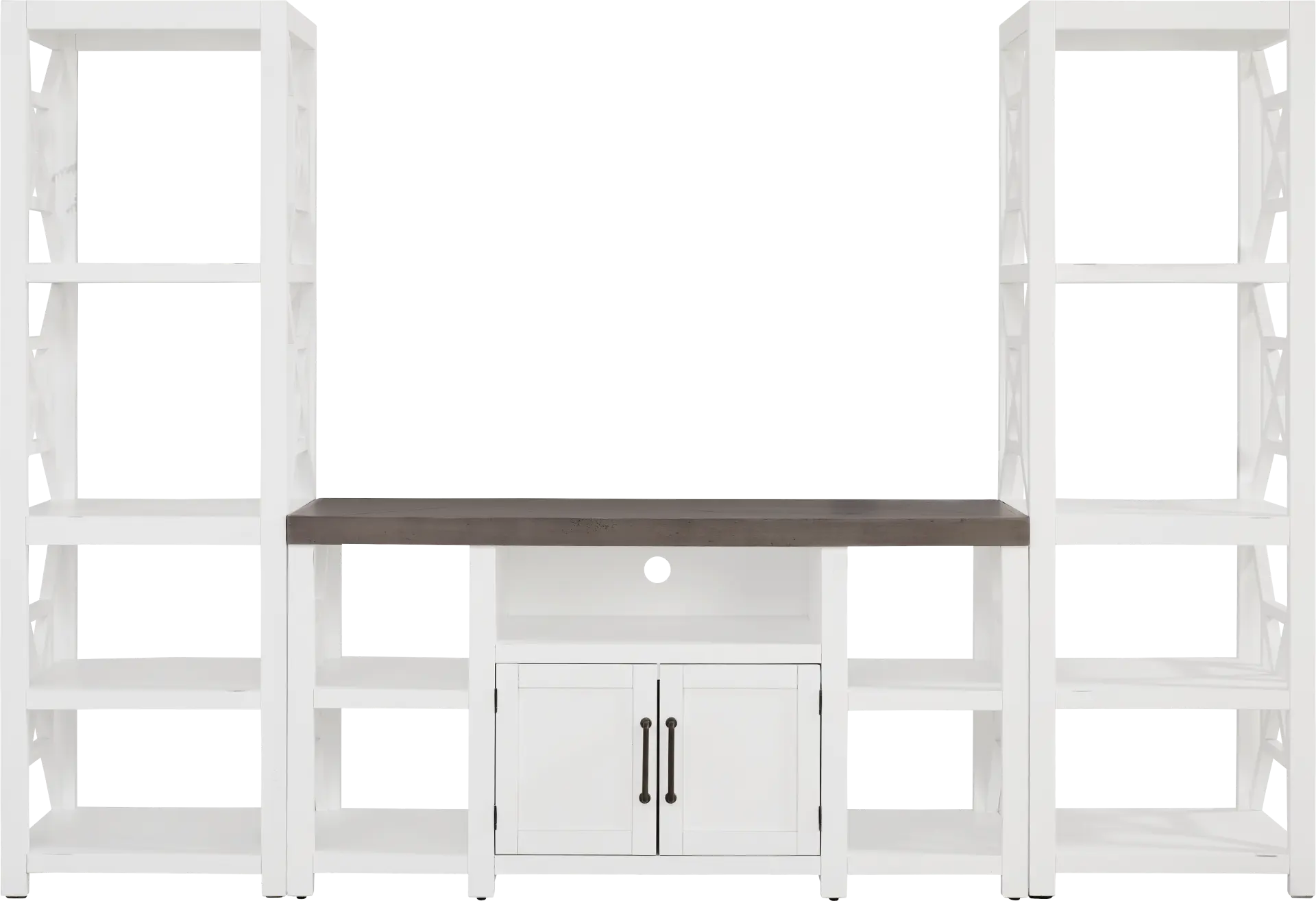 Danusa II White 3 Pc Wall Unit with 62 in. Console