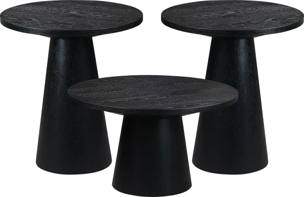Kendall Black 3 Pc Table Set