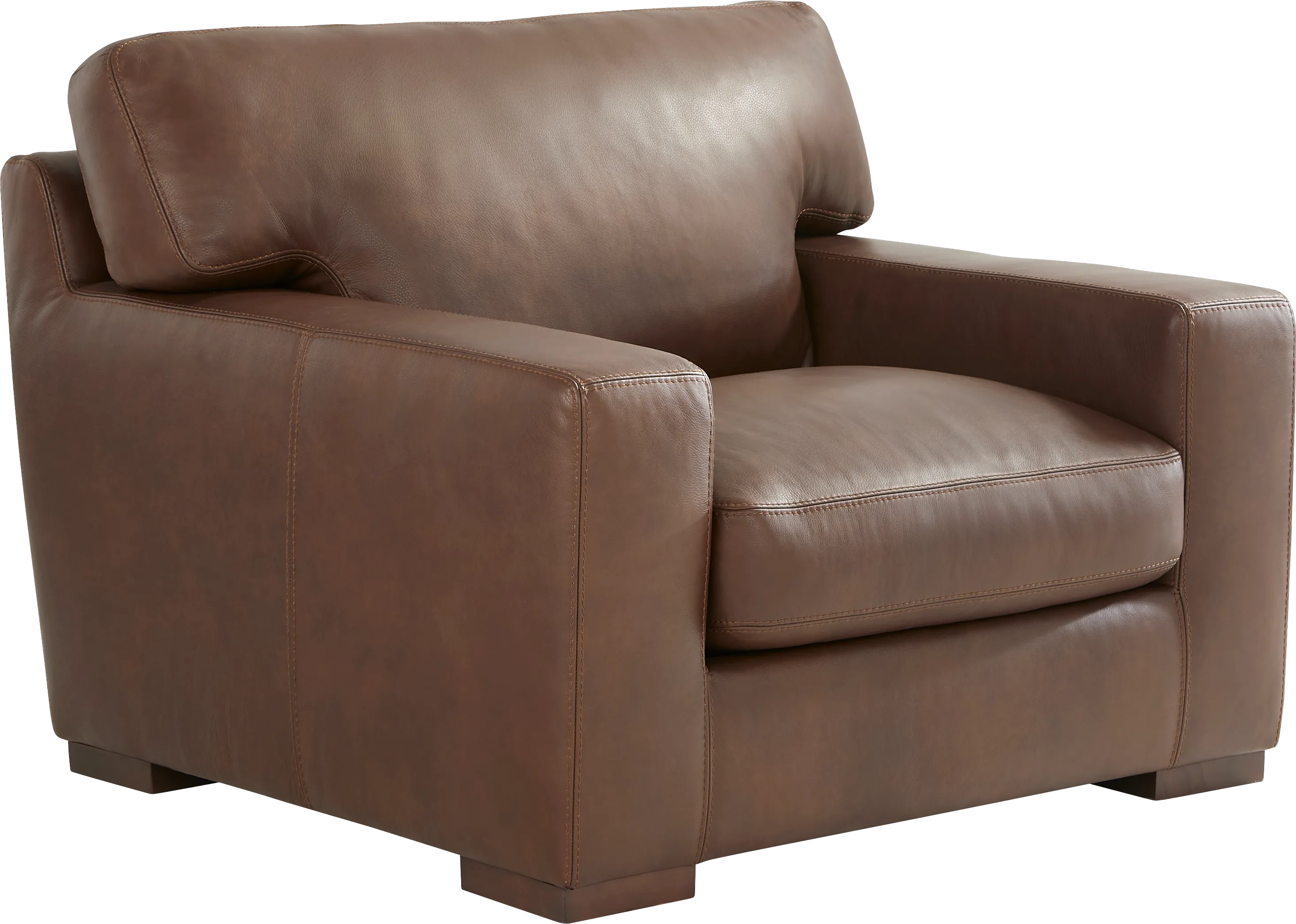 Kensington Coffee Leather Chair - Thumbnail - Image 1