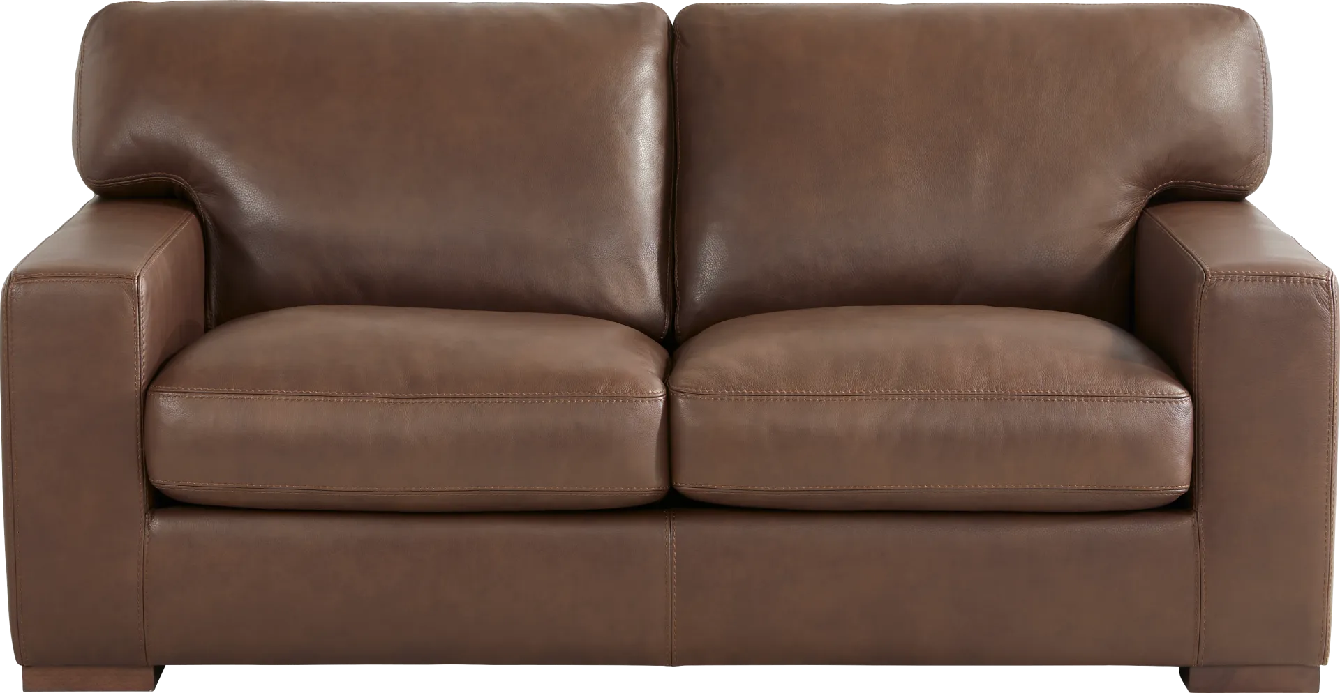 Kensington Coffee Leather Loveseat - Image 1