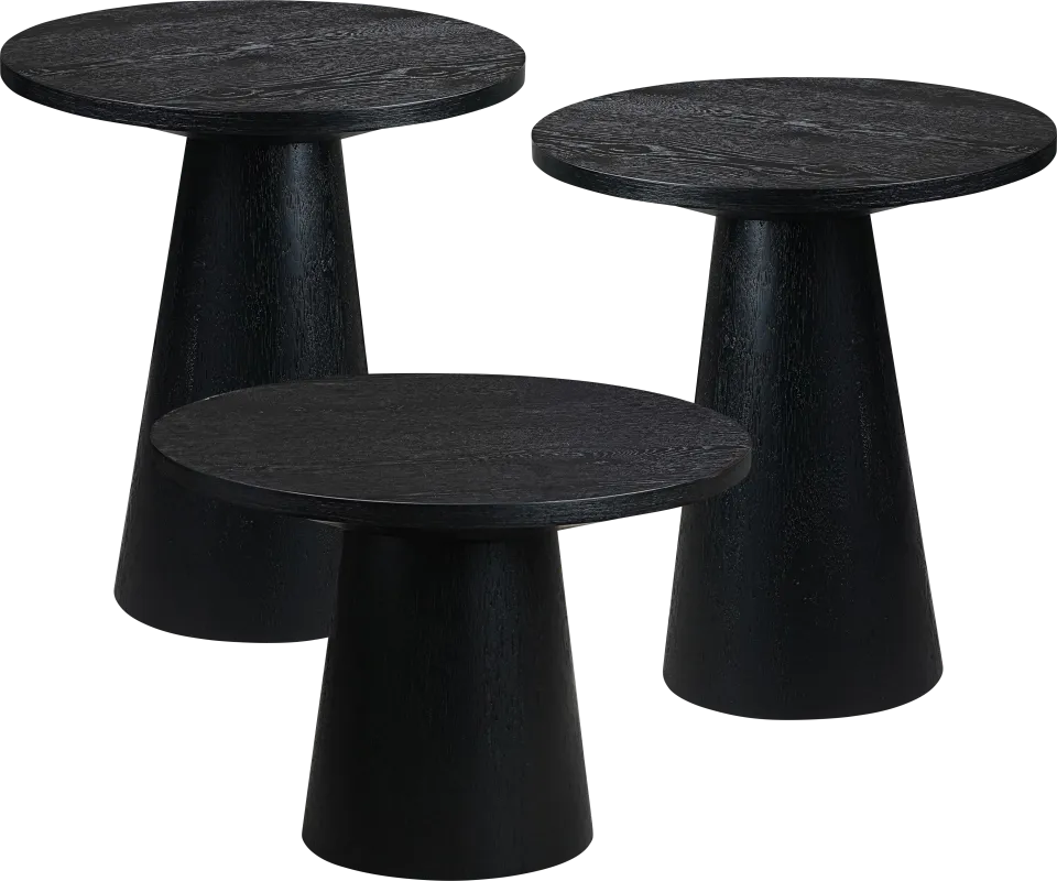 Kendall Black 3 Pc Table Set