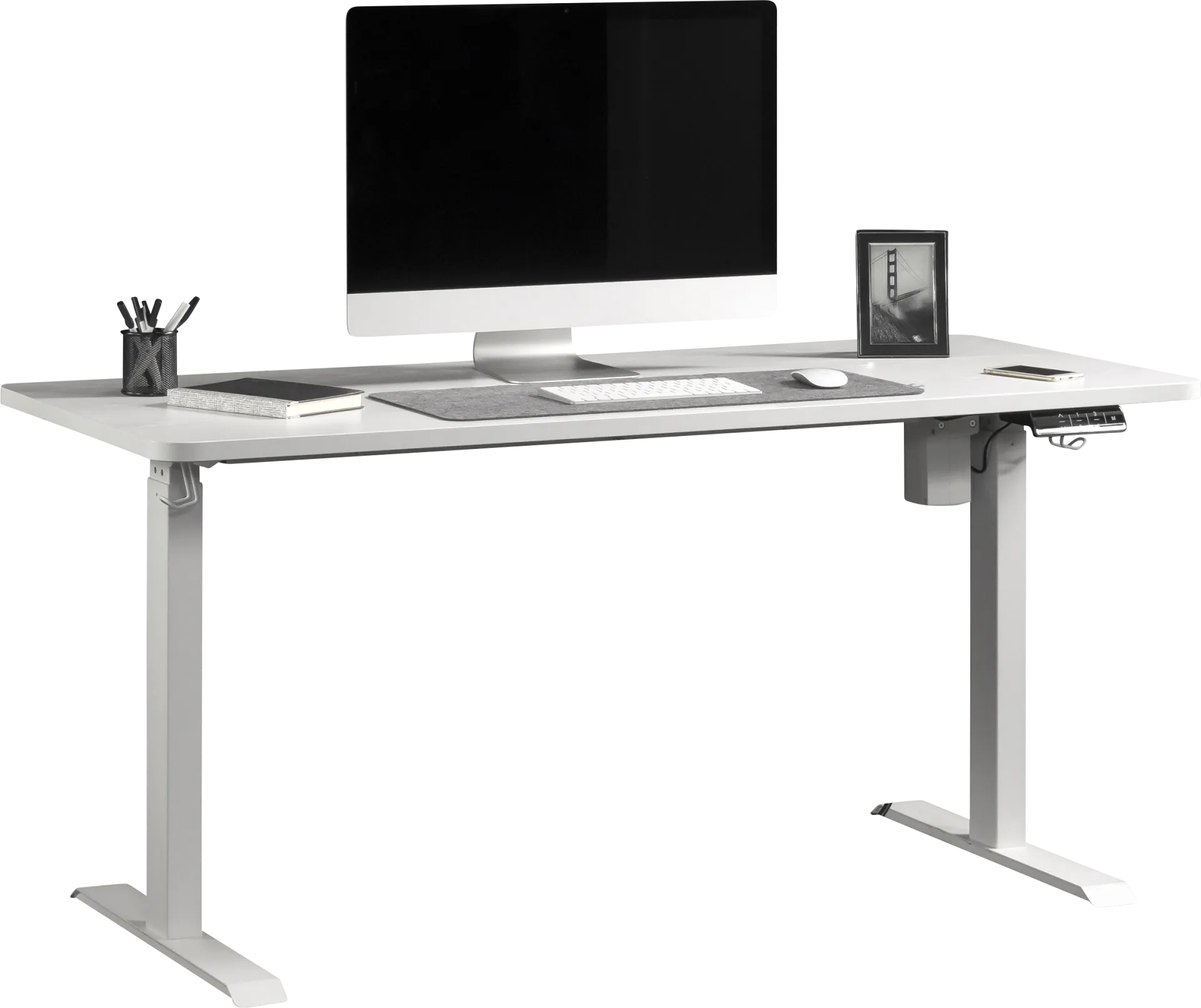 Bodeny White Adjustable Height Desk - Image 1