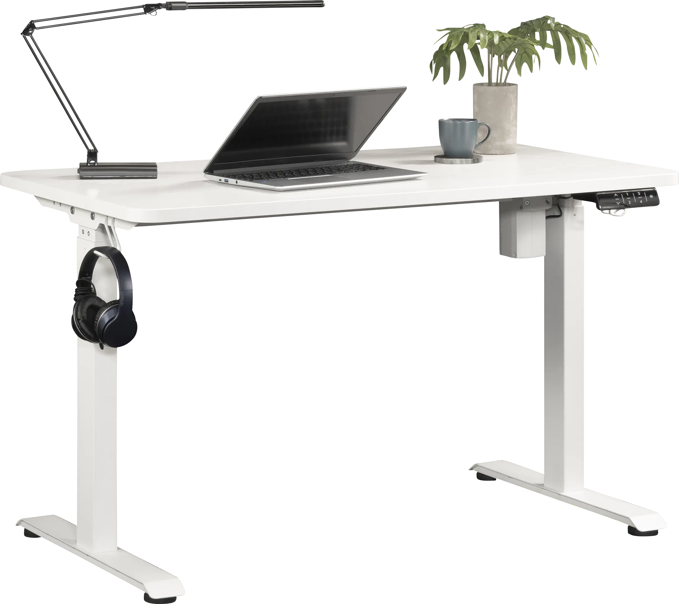 Cashell White Adjustable Height Desk - Thumbnail - Image 1