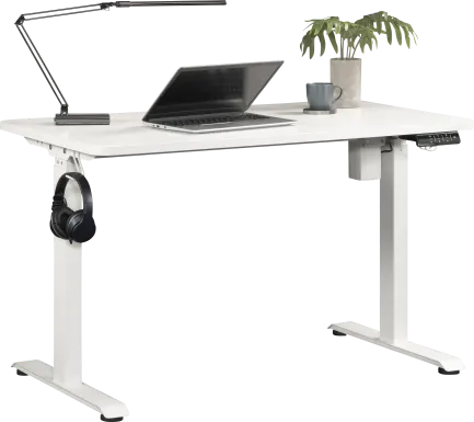 Cashell White Adjustable Height Desk