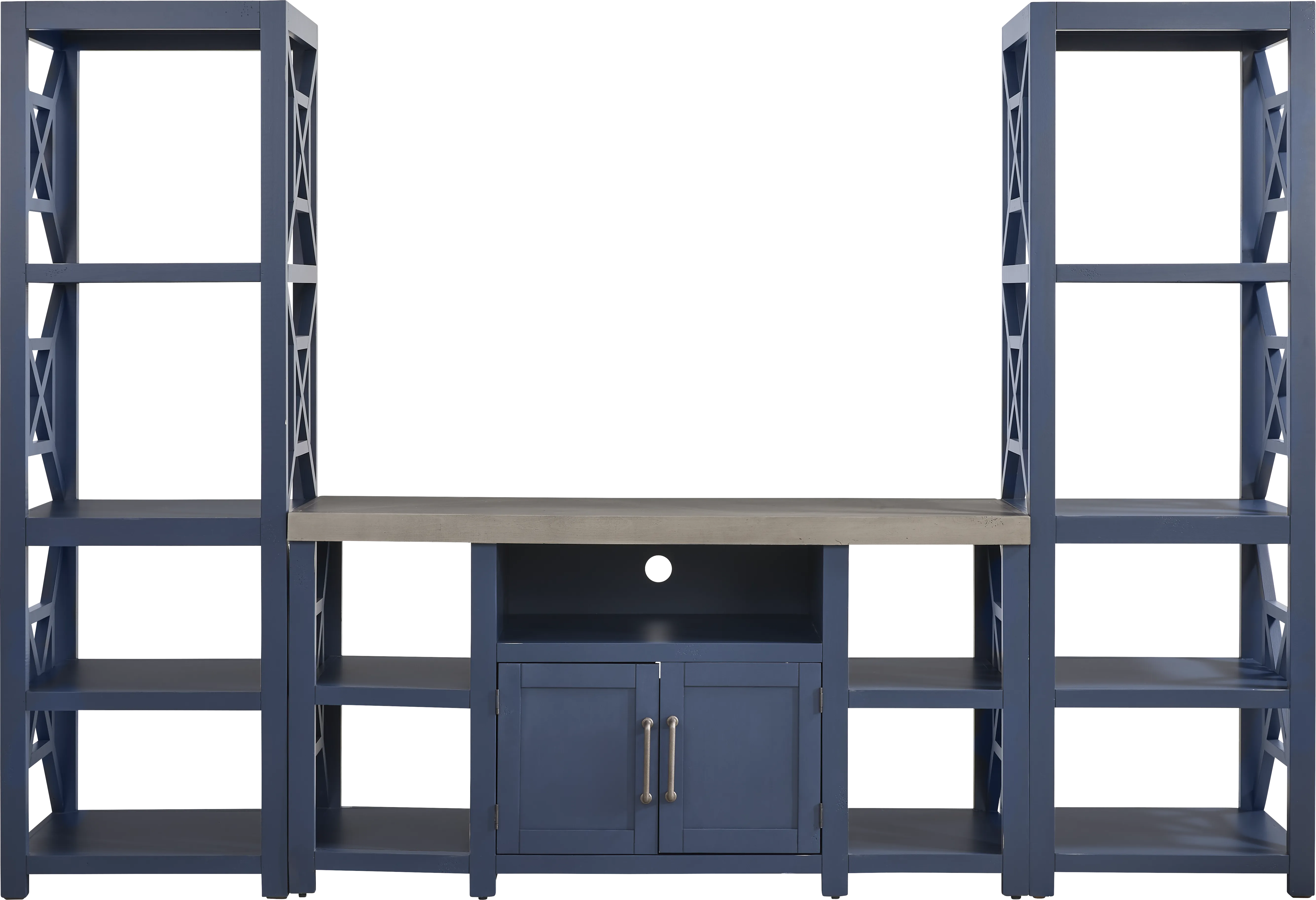 Danusa II Blue 3 Pc Wall Unit with 62 in. Console - Thumbnail - Image 1