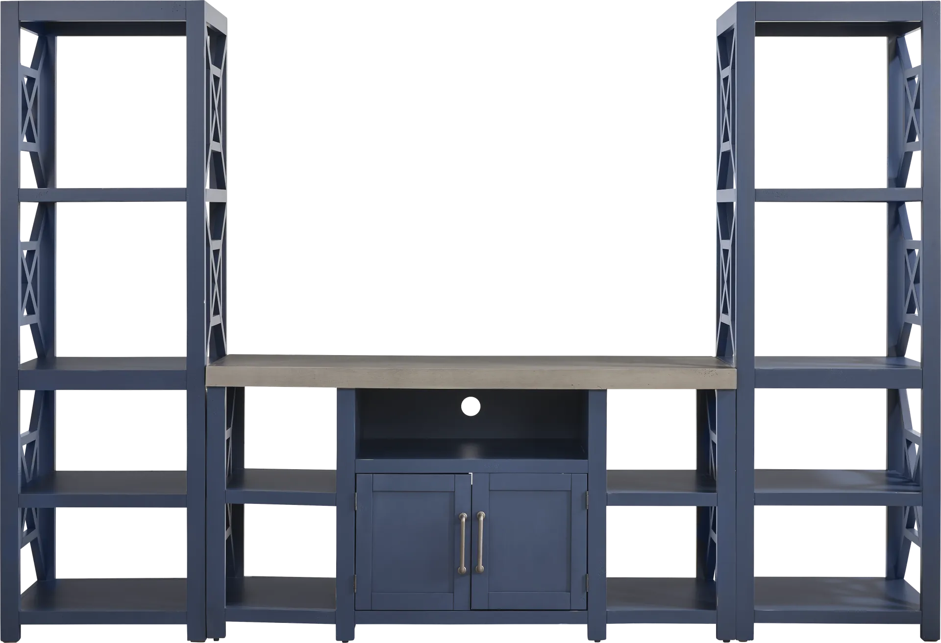 Danusa II Blue 3 Pc Wall Unit with 62 in. Console - Image 1