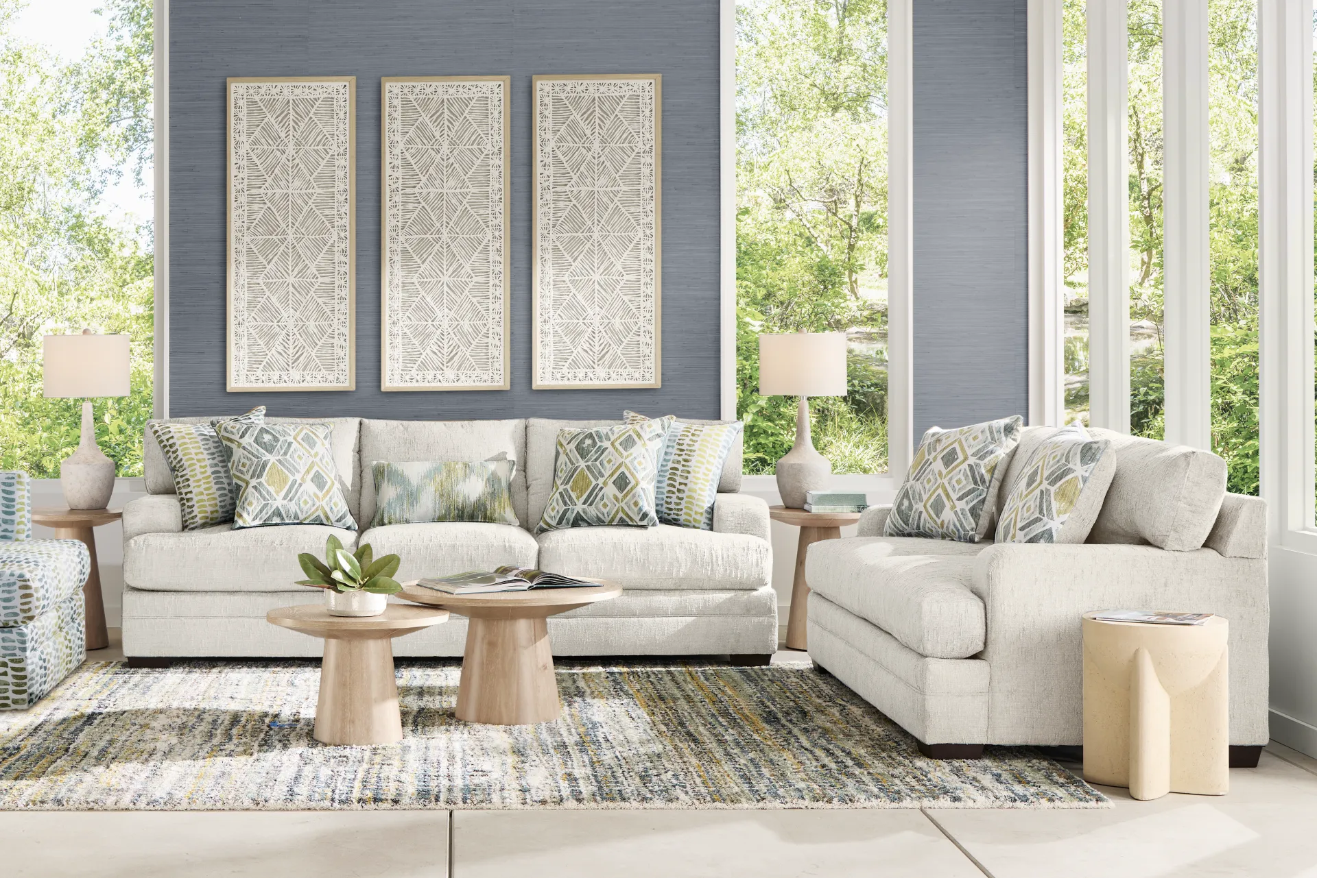 Charlton Park Ivory 8 Pc Living Room with Gel Foam Sleeper Sofa - Image 2