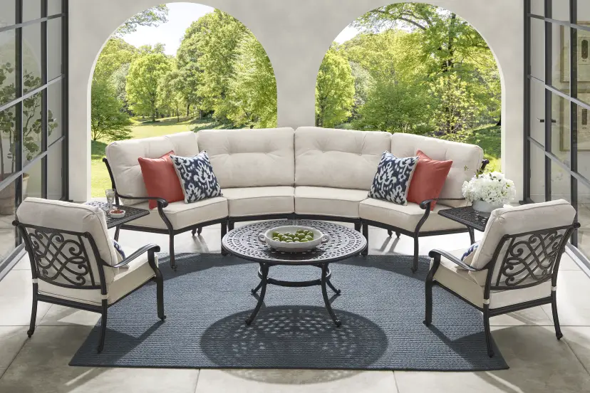 Carina Bronze 4 Pc Outdoor Sectional with Desert Cushions