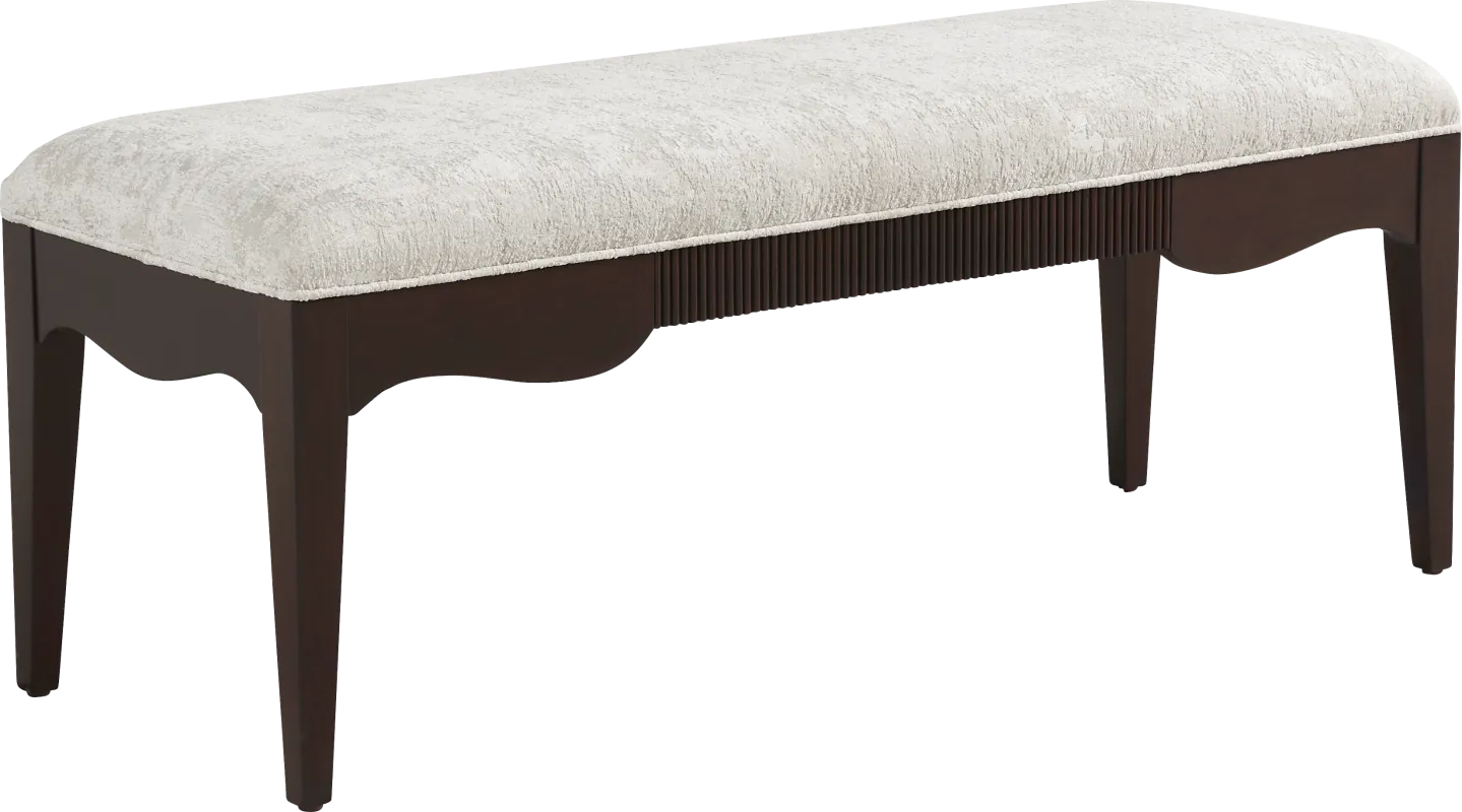 Bradbury Brown Cherry Finish Upholstered Bench