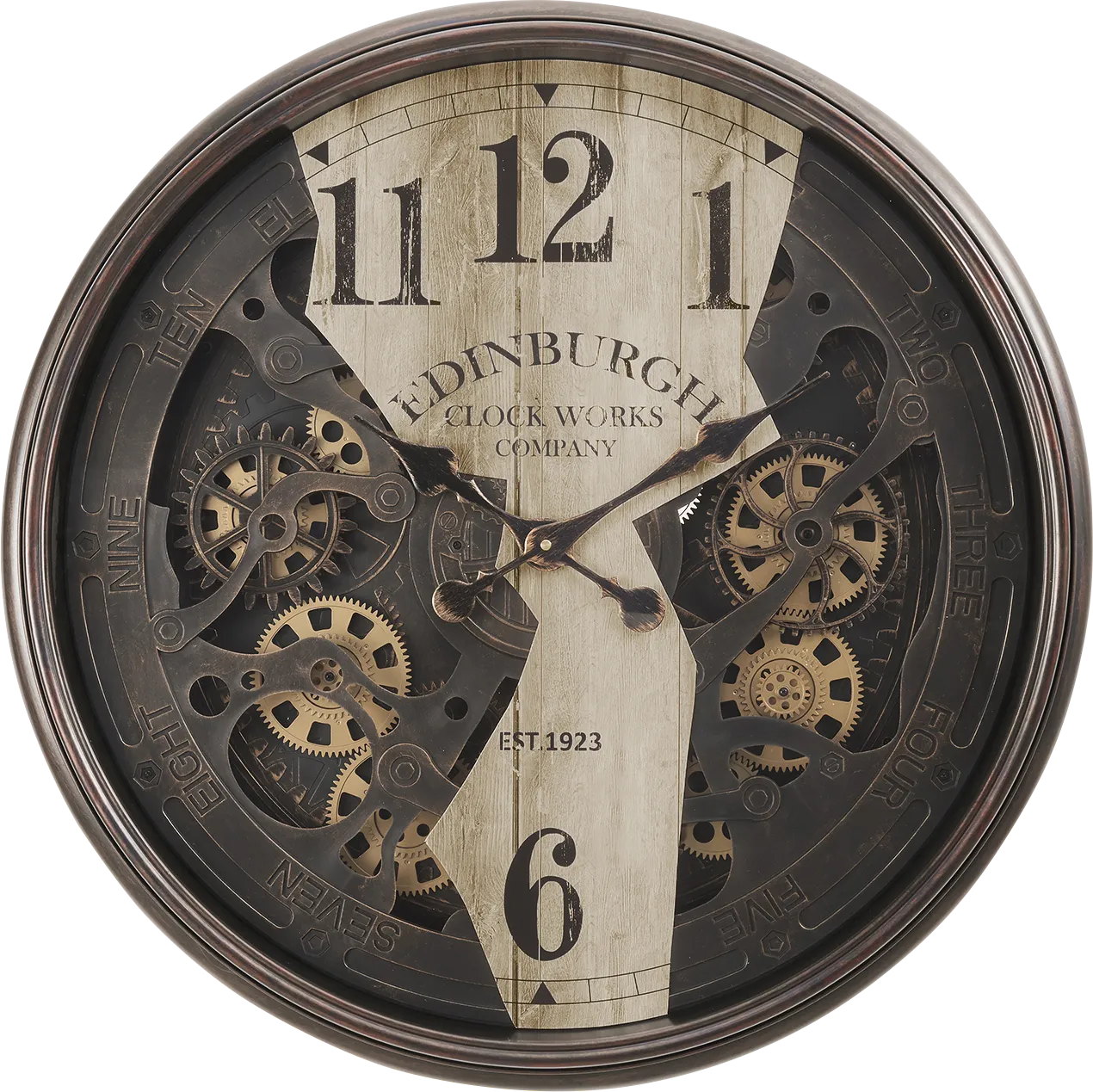 Woodycreek Brown Wall Clock - Image 1