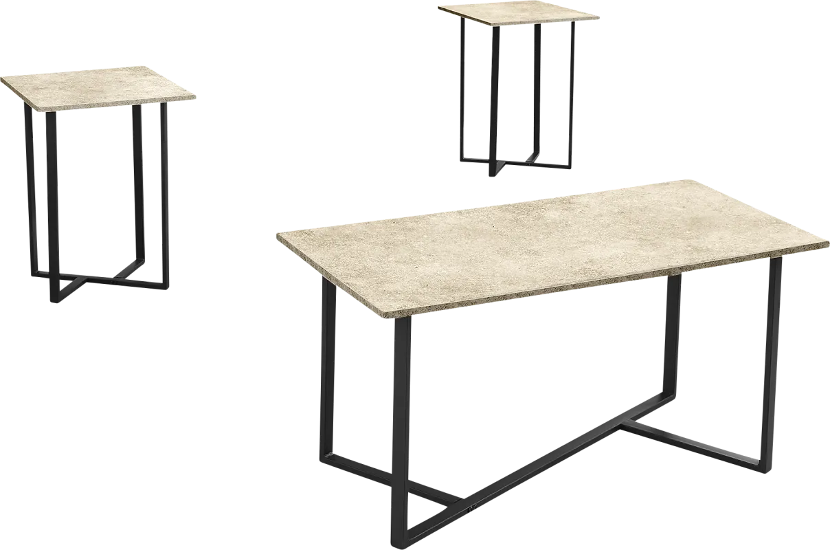 Sagebrushy Cream 3 Pc Table Set