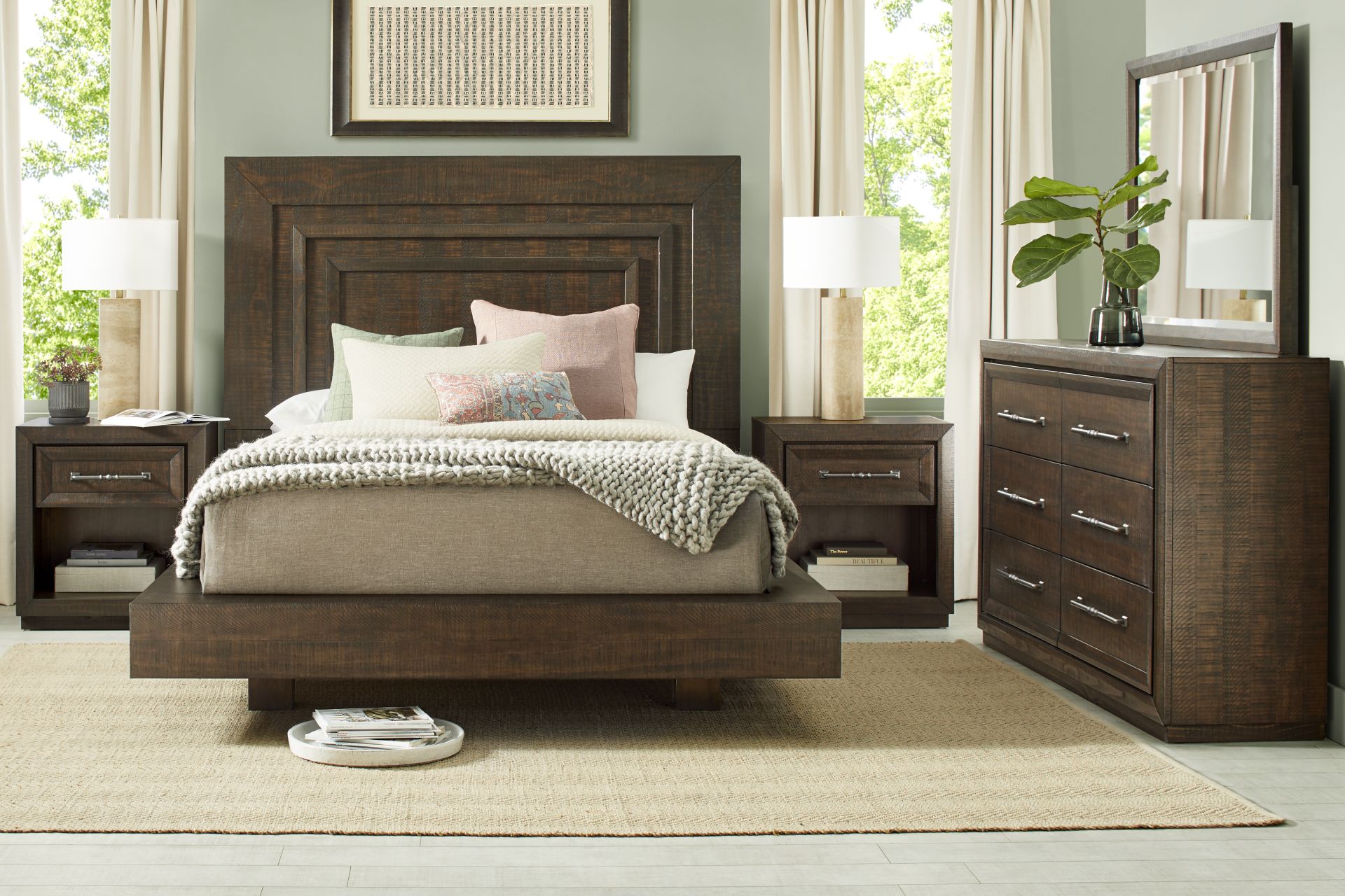Mckinnon Dark Brown 3 Pc Queen Platform Bed - Image 2
