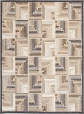 Sagira Cream 5'3 x 7' Indoor/Outdoor Rug