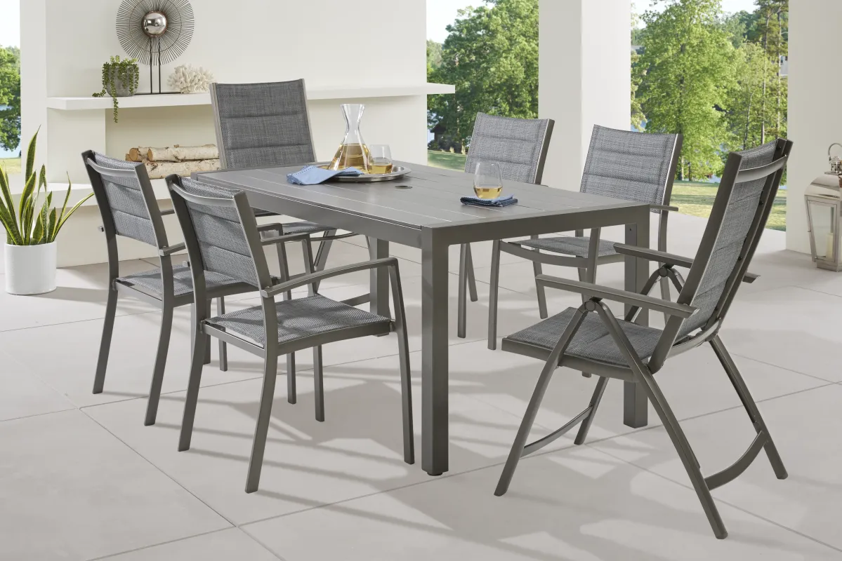 Ocean Tide Gray 7 Pc Outdoor Dining Set