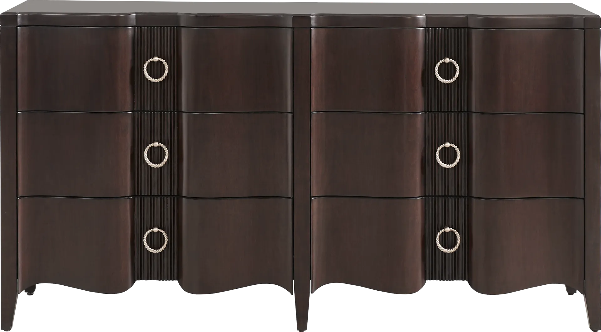 Bradbury Brown Cherry Finish 7 Pc King Upholstered Bedroom - Image 6