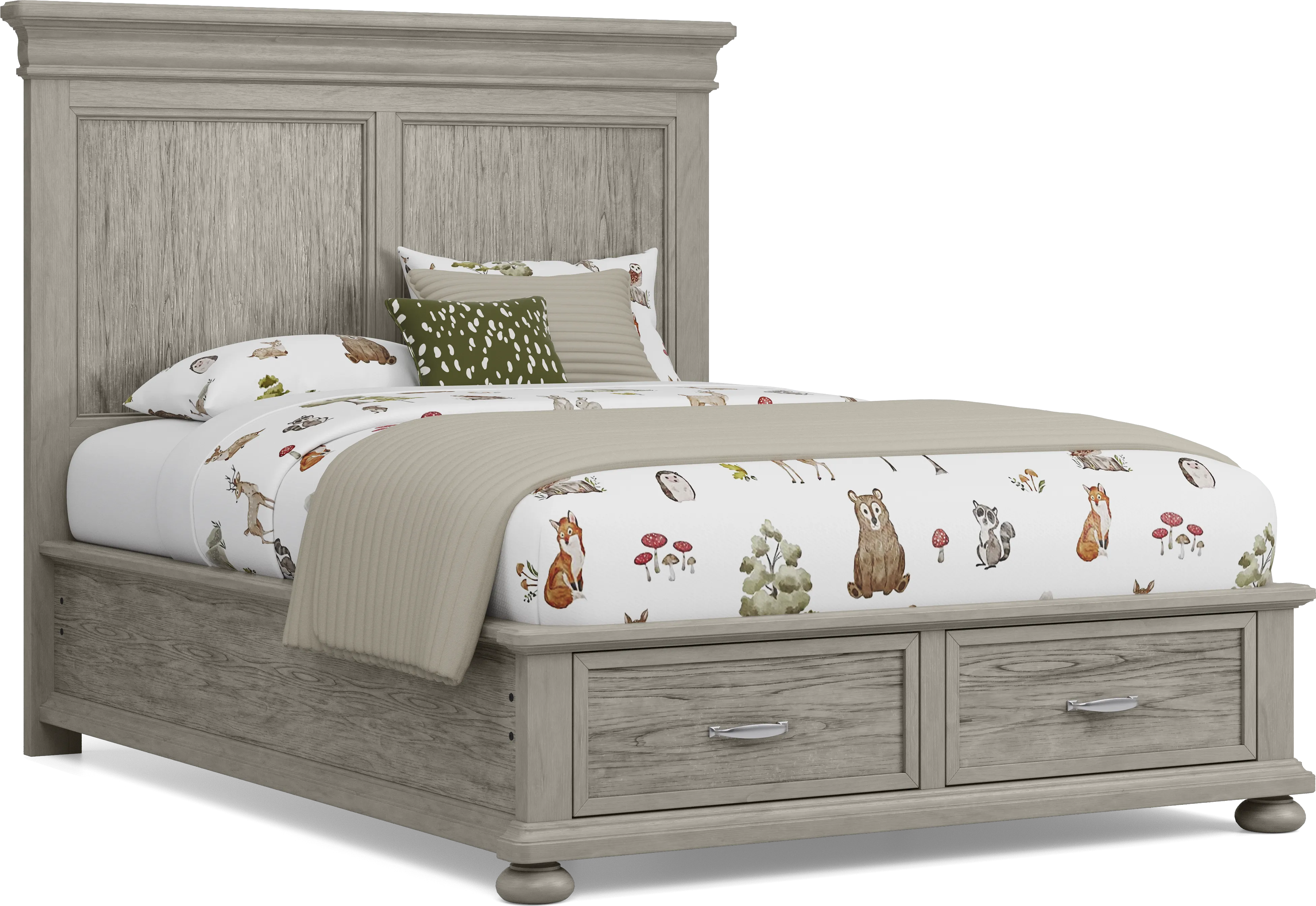 Kids Woodland Adventures Classic Gray Full Storage Bedroom - Thumbnail - Image 2