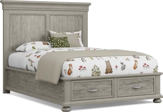 Kids Woodland Adventures Classic Gray Full Storage Bed