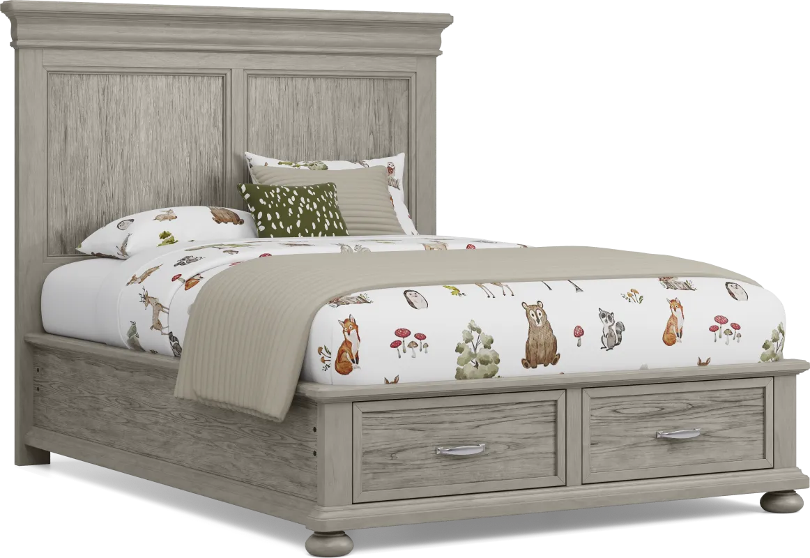 Kids Woodland Adventures Classic Gray Full Storage Bed