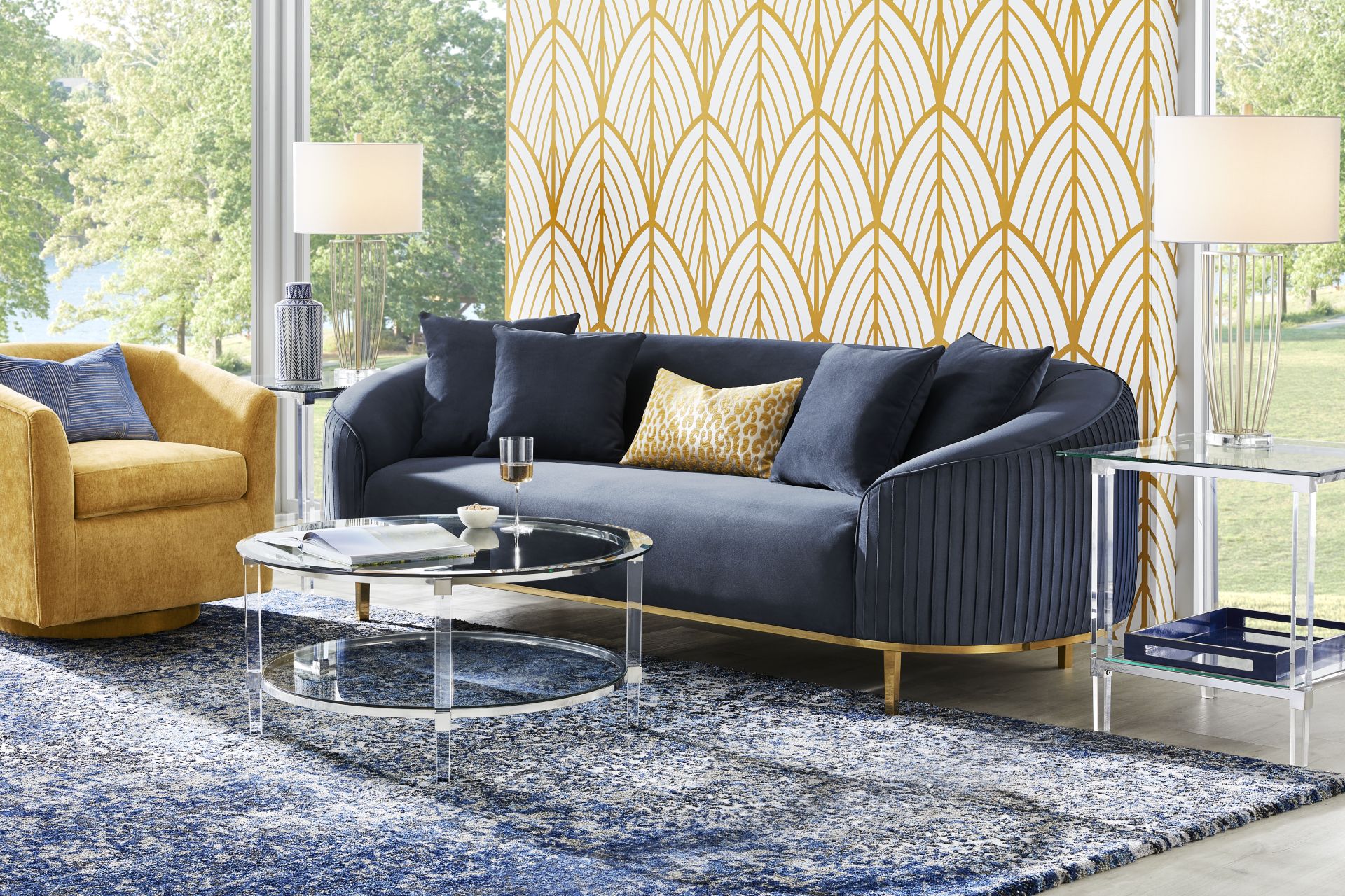 Mikaela Sunflower Swivel Accent Chair - Image 2