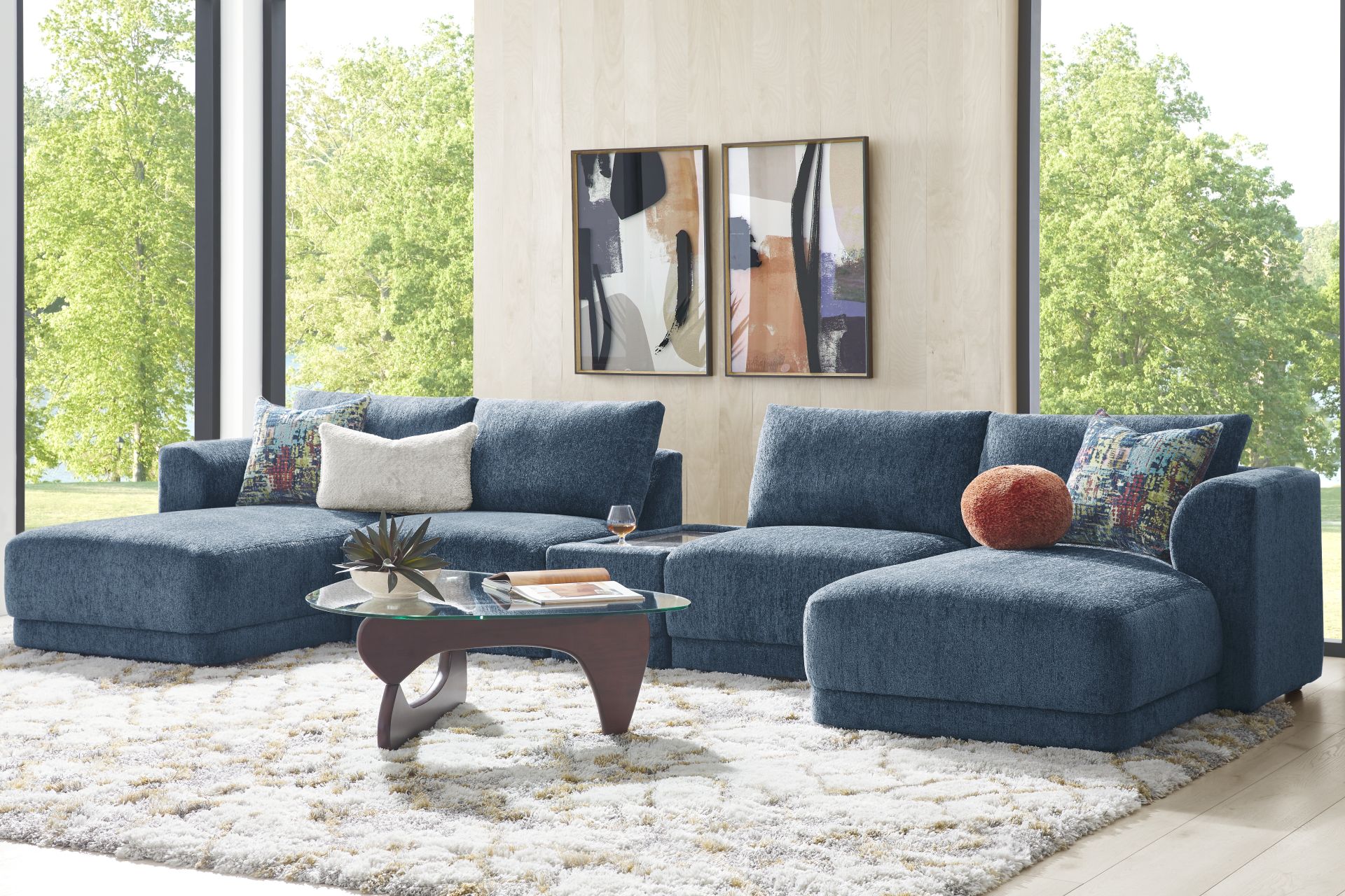 Navy 5 Pc ModularFour with Media Console - Image 2