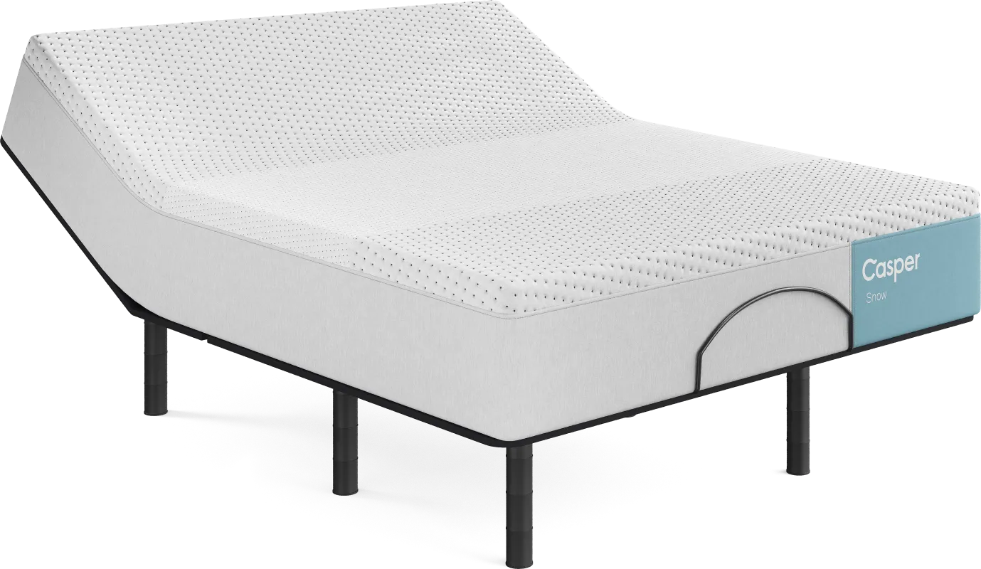 Casper Snow 2.0 Queen Mattress with Head Up Only Base