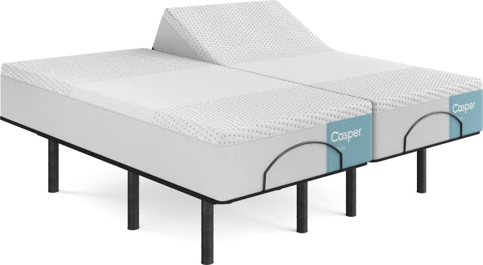 Casper Snow 2.0 Split King Mattress with Head Up Only Base
