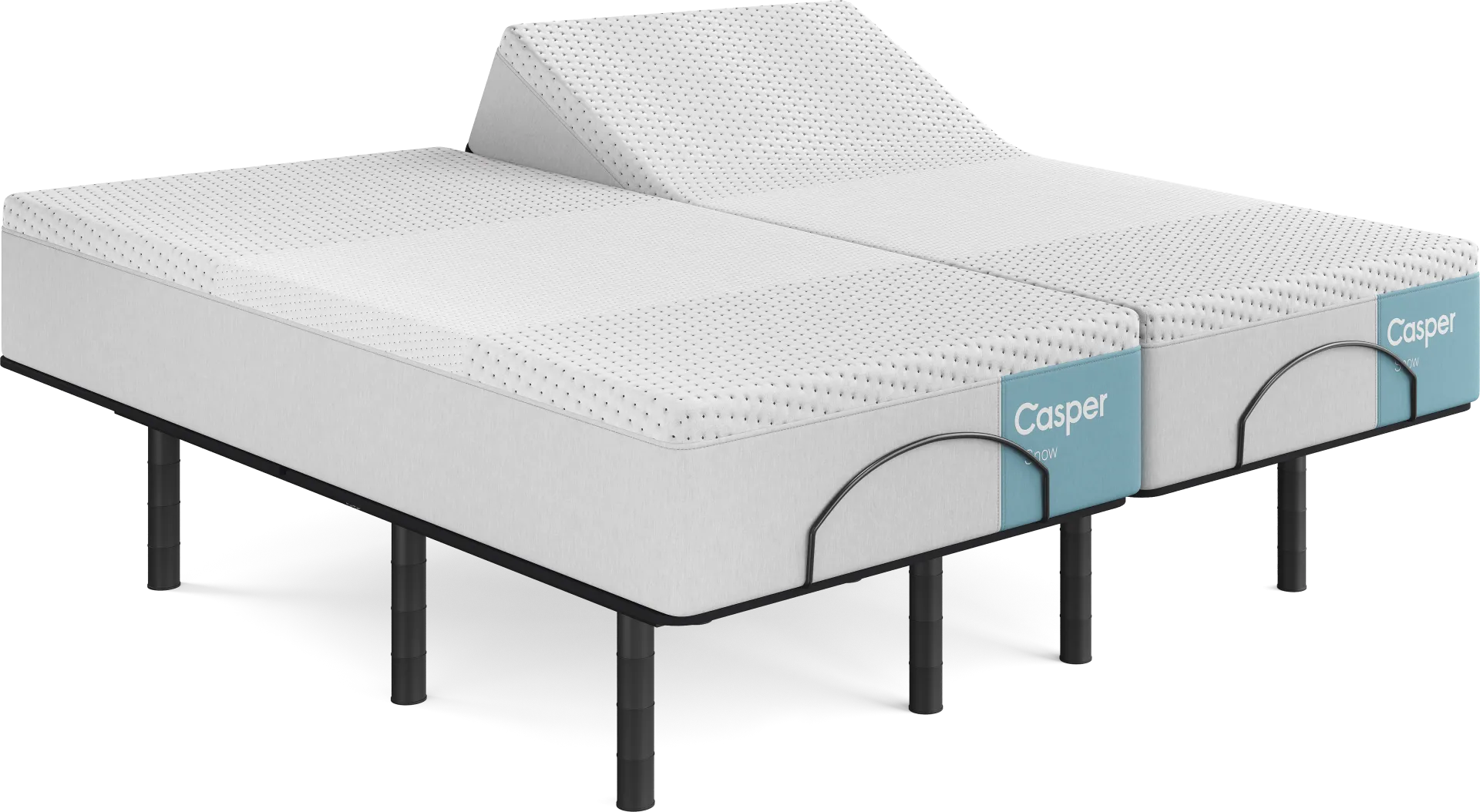 Casper Snow 2.0 Split King Mattress with Head Up Only Base - Image 1