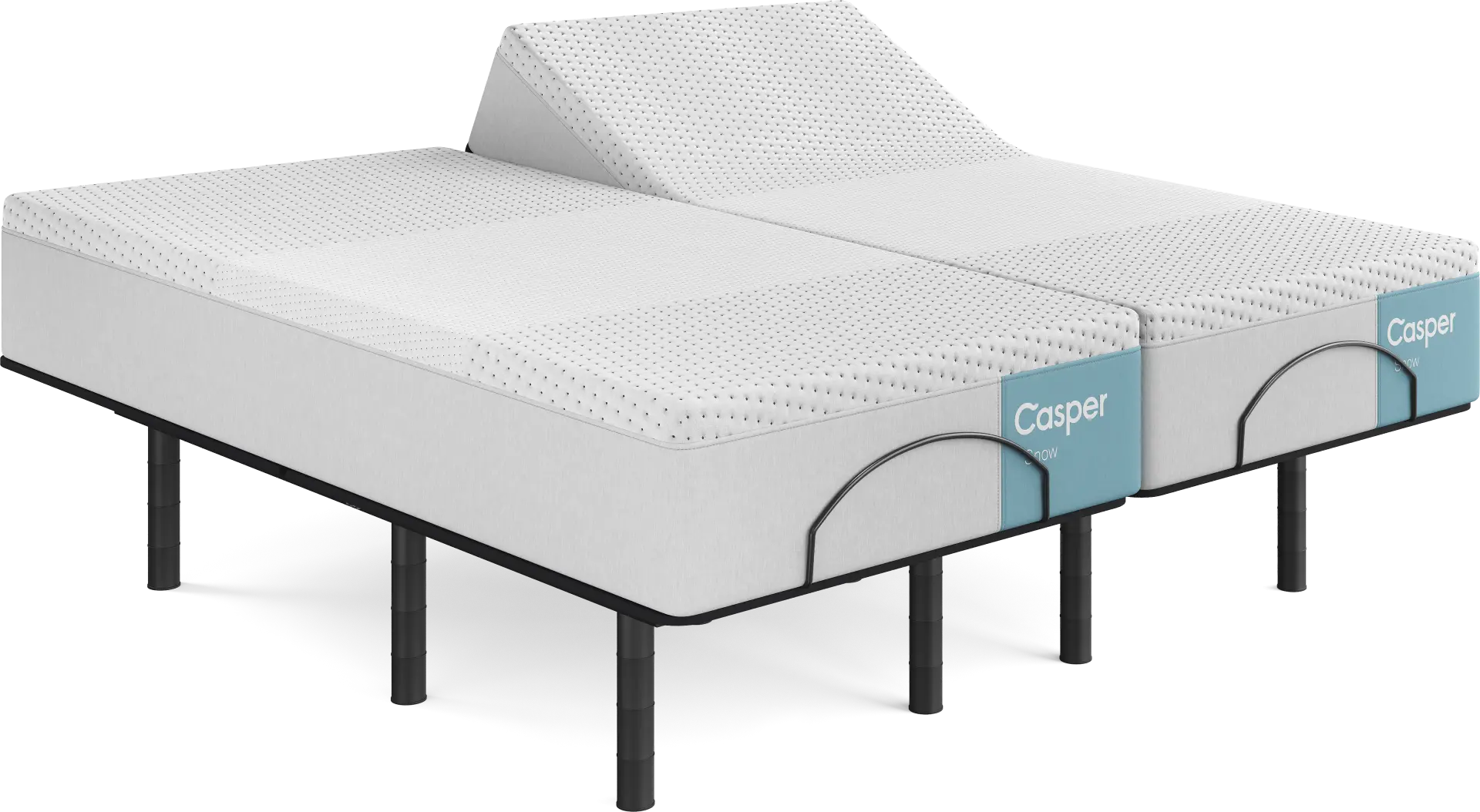 Casper Snow 2.0 Split King Mattress with Head Up Only Base