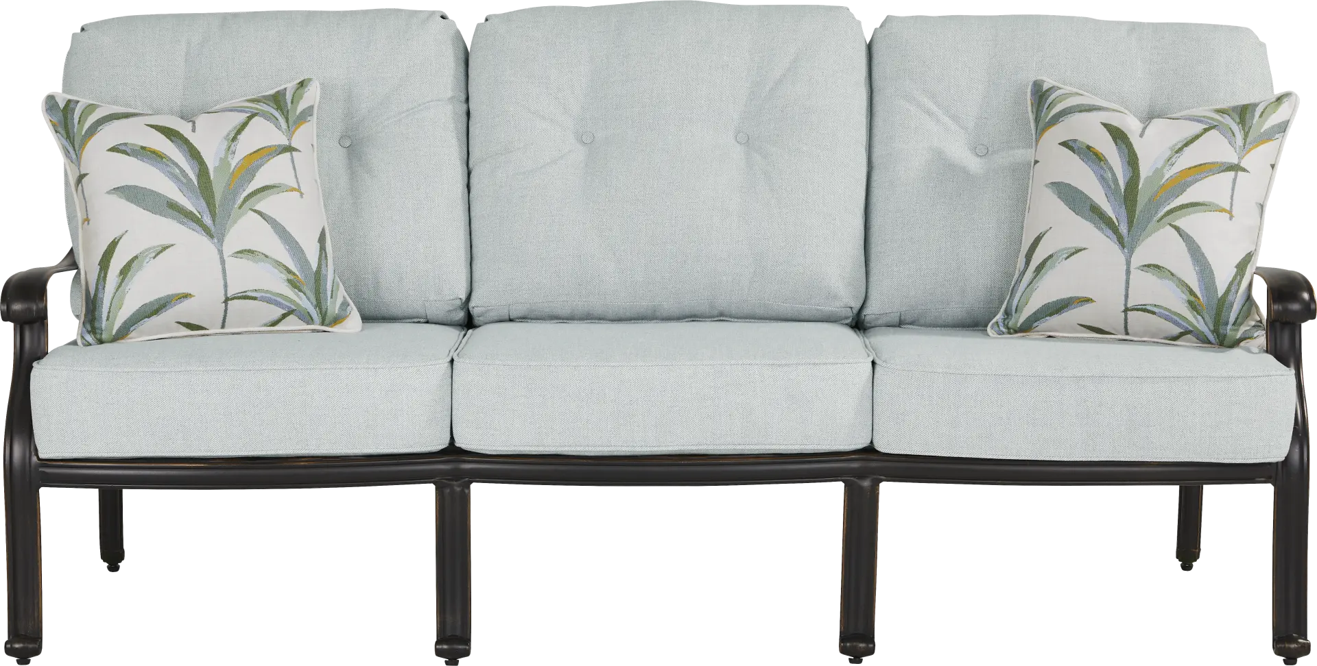 Carina Bronze Outdoor Sofa with Sky Cushions
