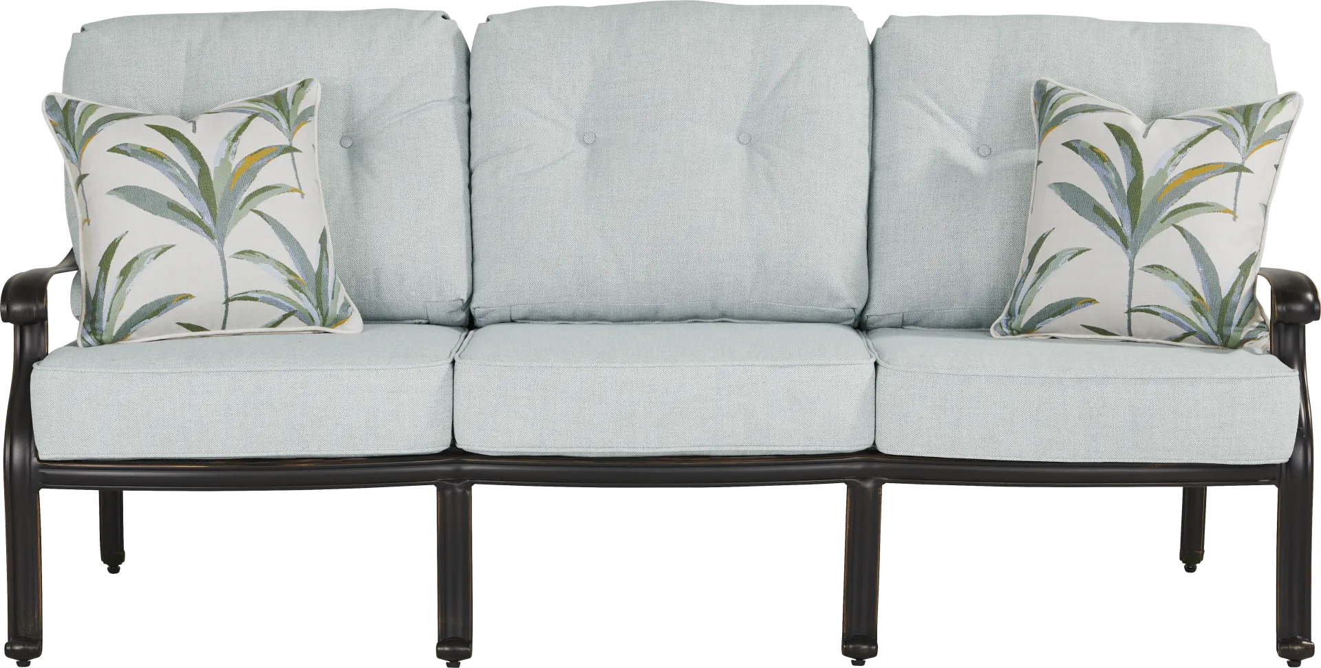 Carina Bronze Outdoor Sofa with Sky Cushions - Image 1