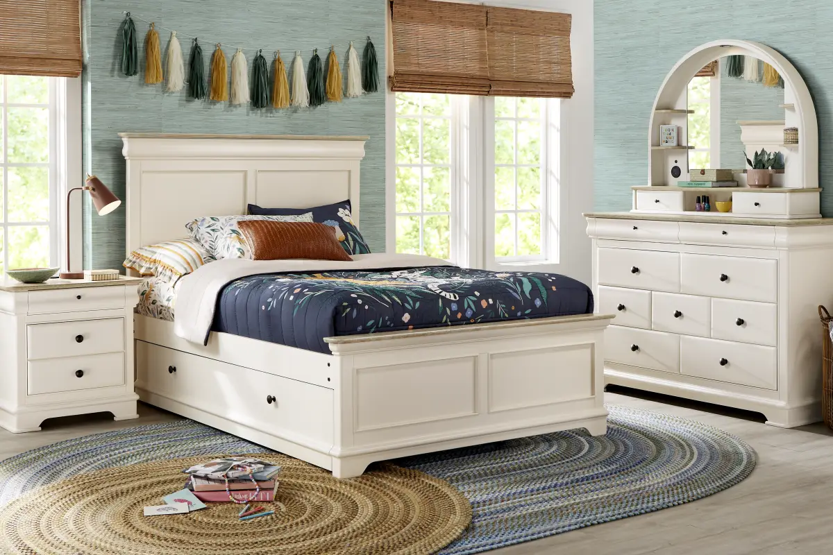 Kids Oberon Cream Full Panel Bedroom